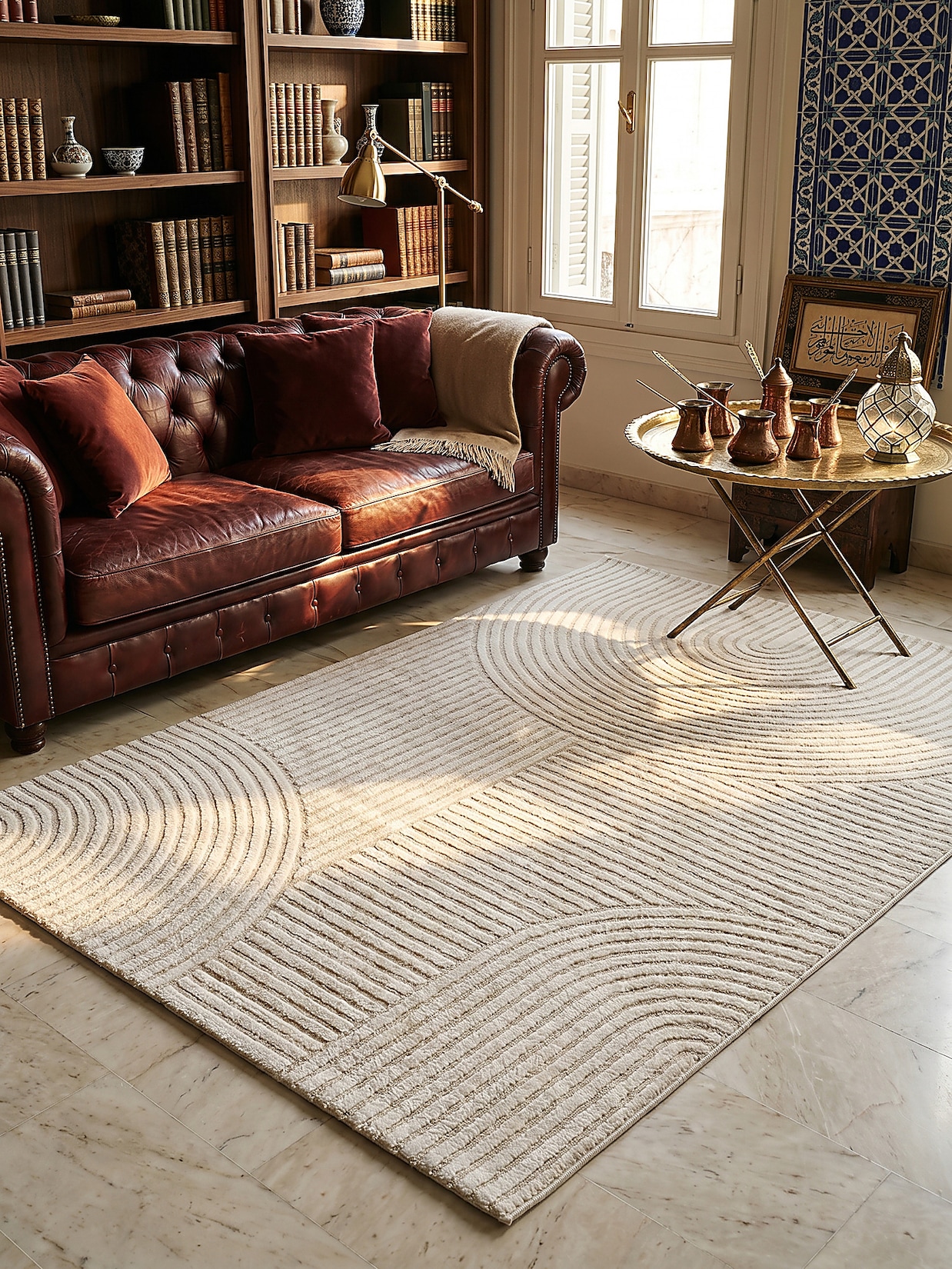 Teppich Kurzflor Creme 240x340 cm - CETINA Kadima Design