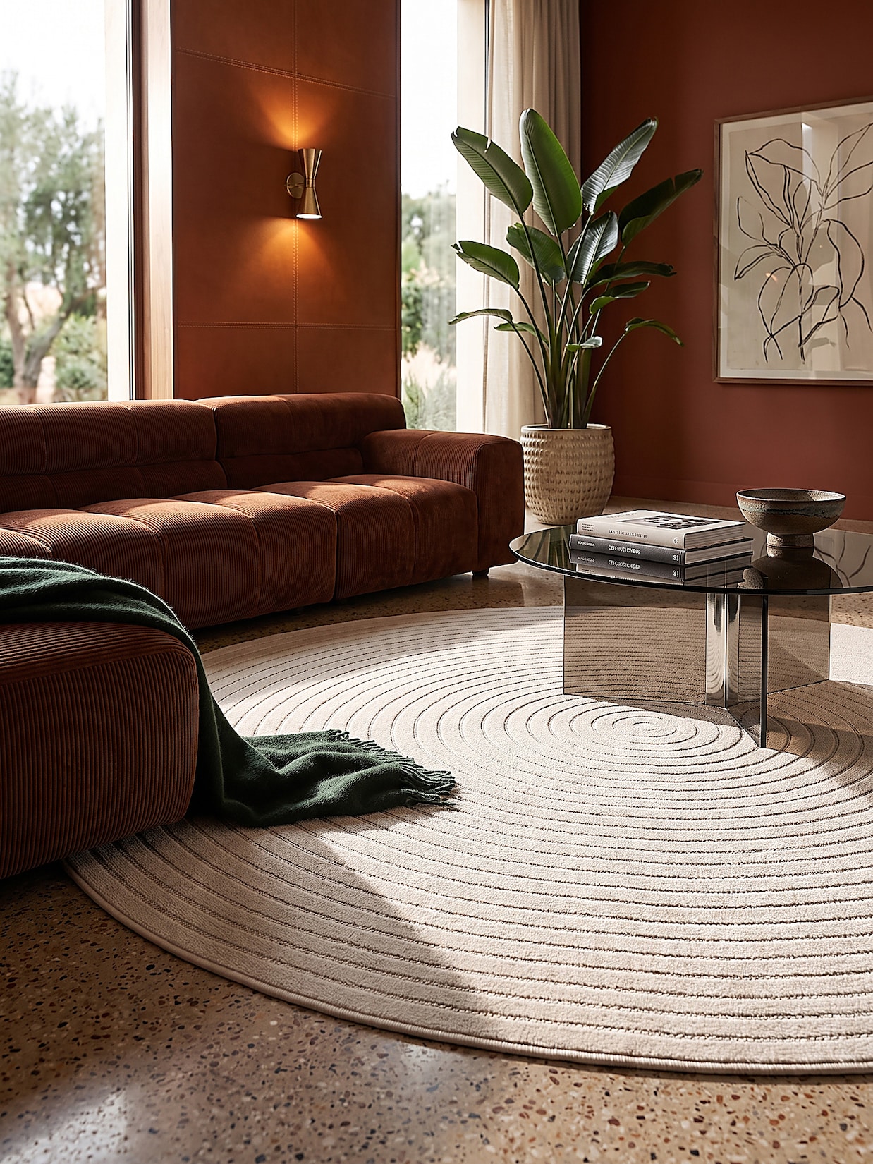 Outdoor-Teppich Niederflor Beige 160x160 cm - MEZEN Kadima Design