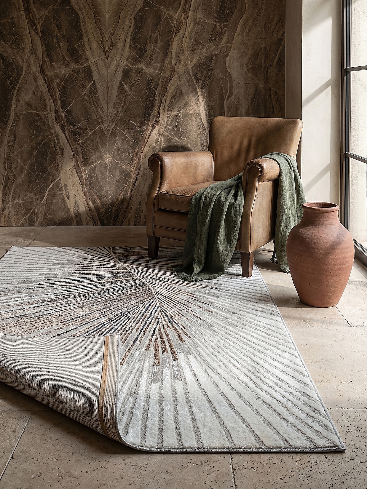 Teppich Kurzflor Grau 240x340 cm - KAVALA Kadima Design