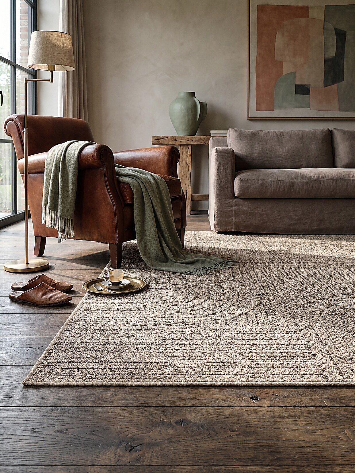 Flachgewebe-Teppich Polypropylen Natur 160x230 cm - CORDEV Kadima