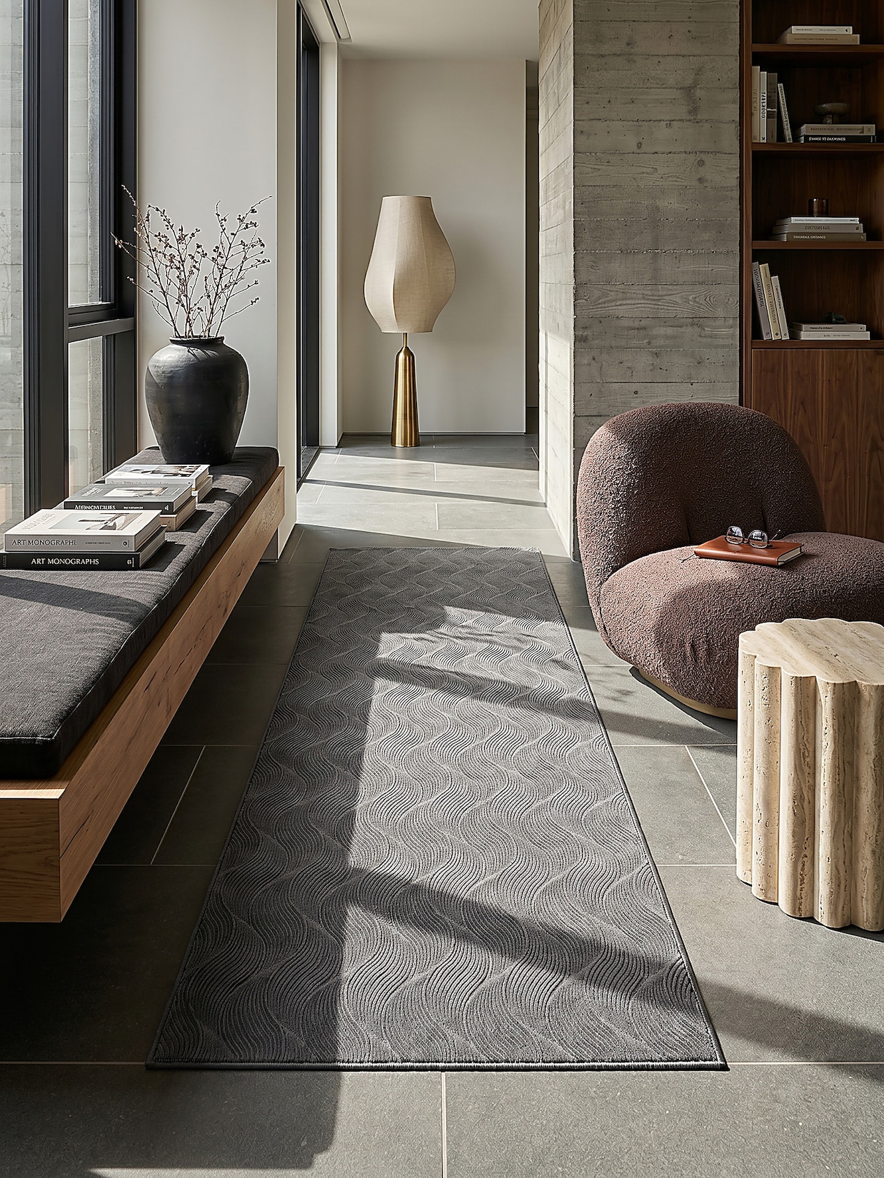 Läufer Kurzflor Anthrazit 80x150 cm - DALAR Kadima Design