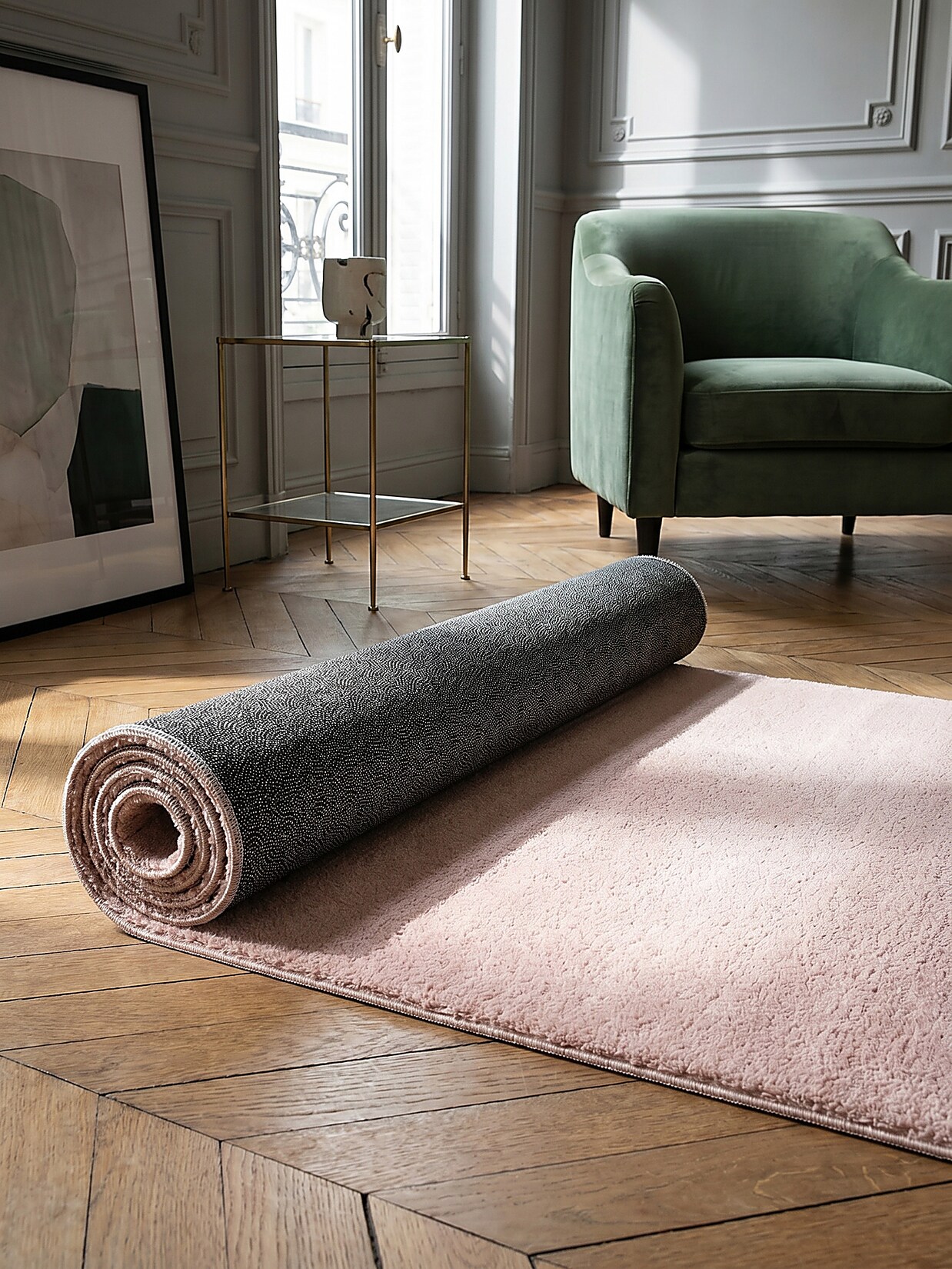 Läufer Hochflor Puderrosa 60x110 cm - ALDAN Kadima Design