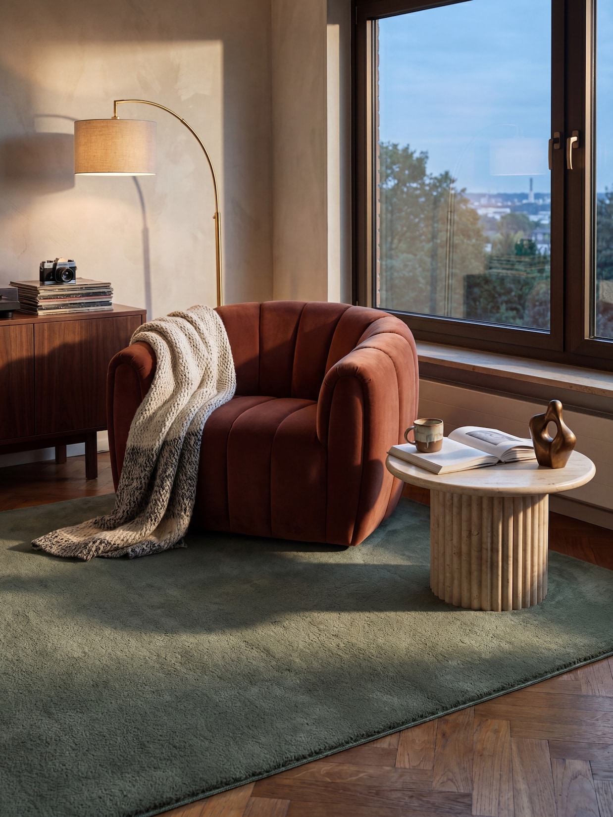 Teppich Hochflor Waldgrün 120x160 cm - ALDAN Kadima Design