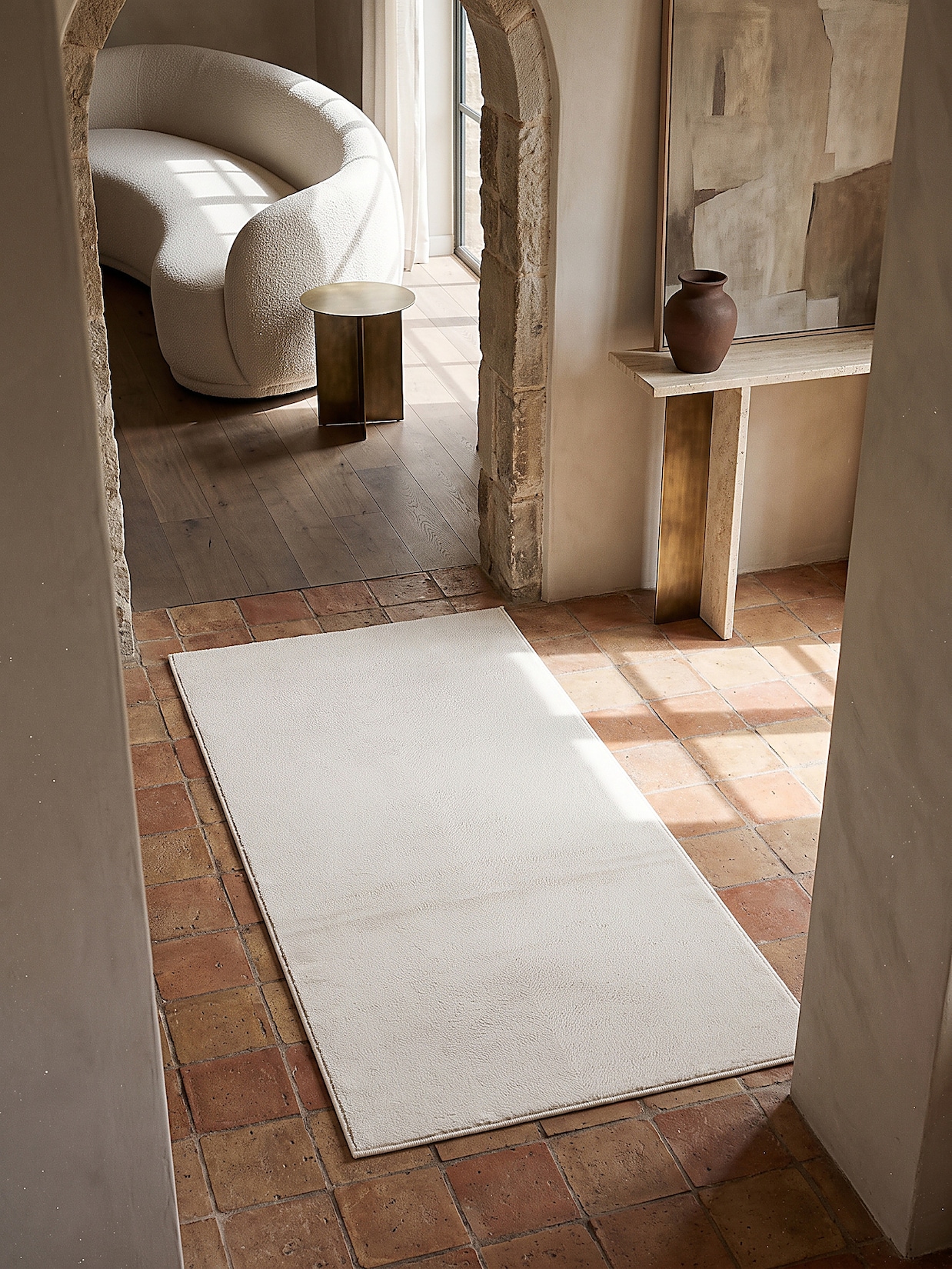 Läufer Hochflor Creme 80x150 cm - ALDAN Kadima Design