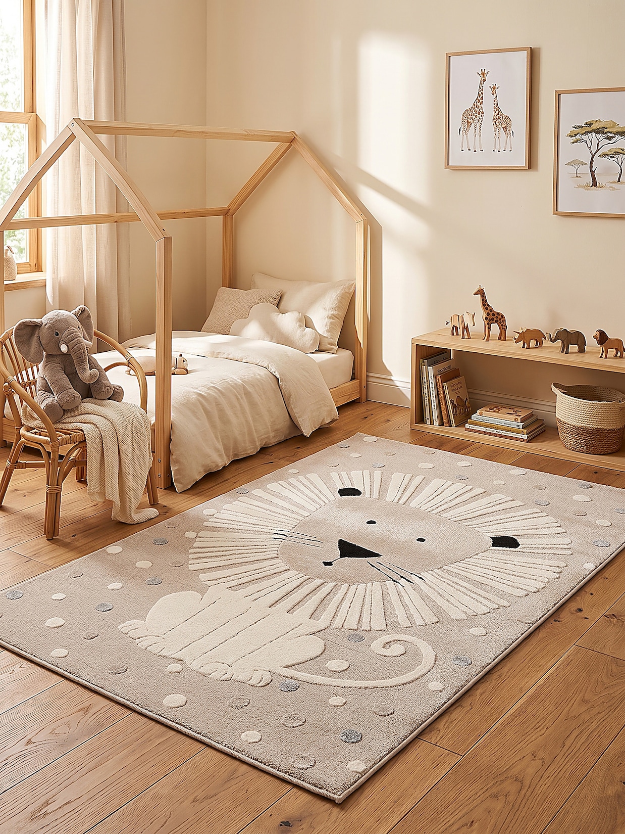 Kinderteppich Kurzflor Beige 200x290 cm - VELT Kadima Design