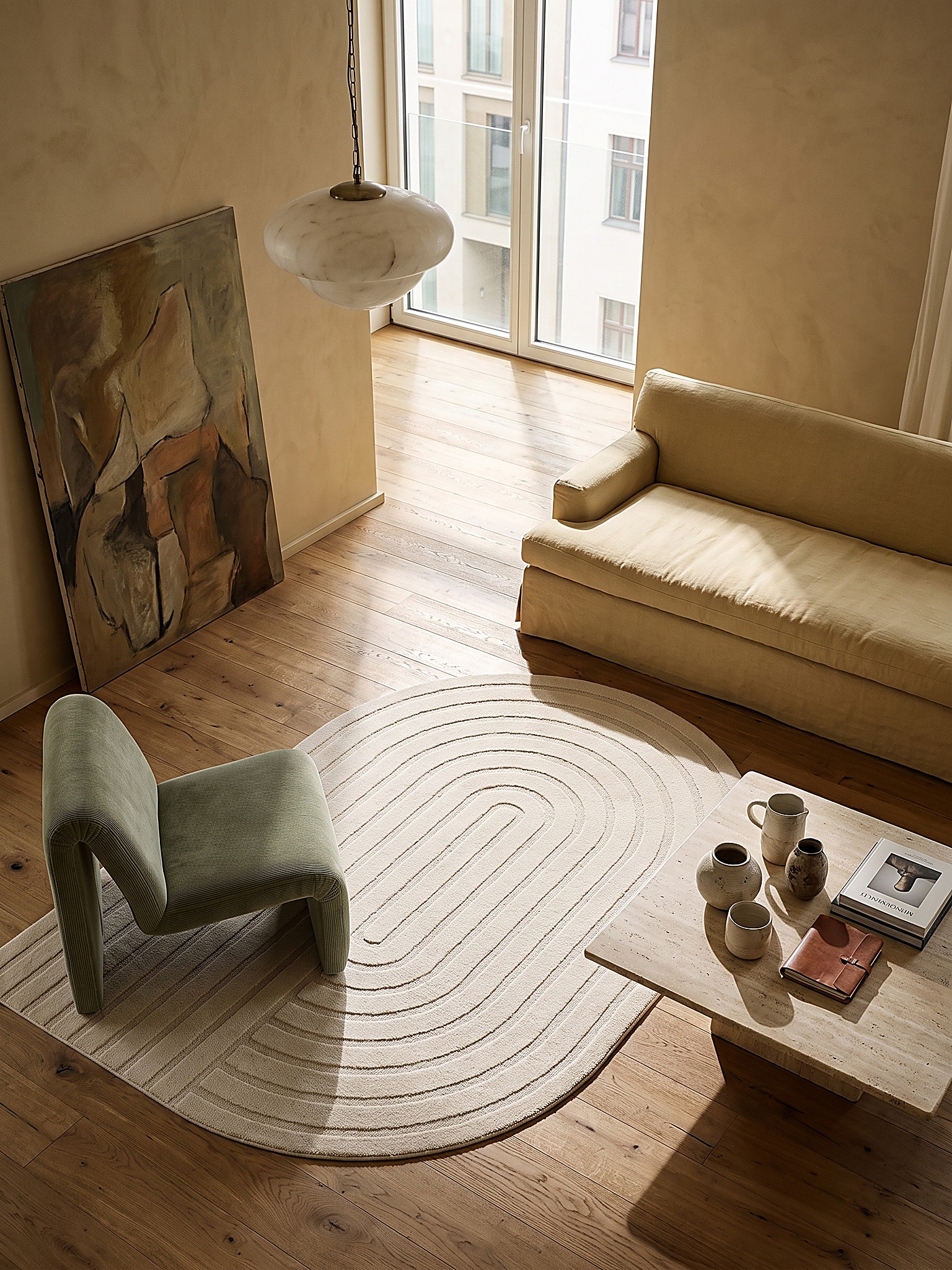 Teppich Kurzflor Creme 160x230 cm - CETINA | Kadima Design 