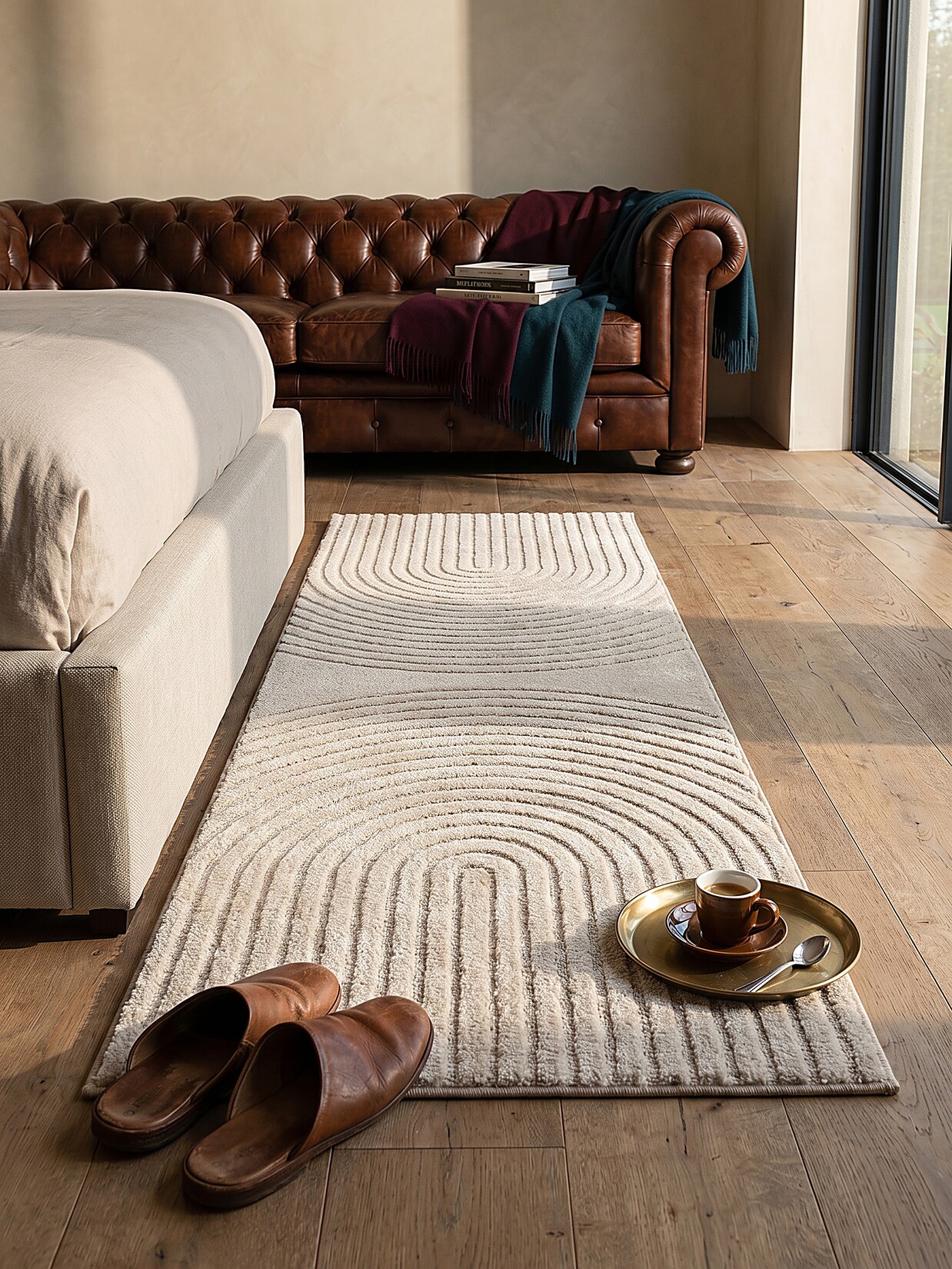 Läufer Kurzflor Beige 80x150 cm - MUOTA Kadima Design