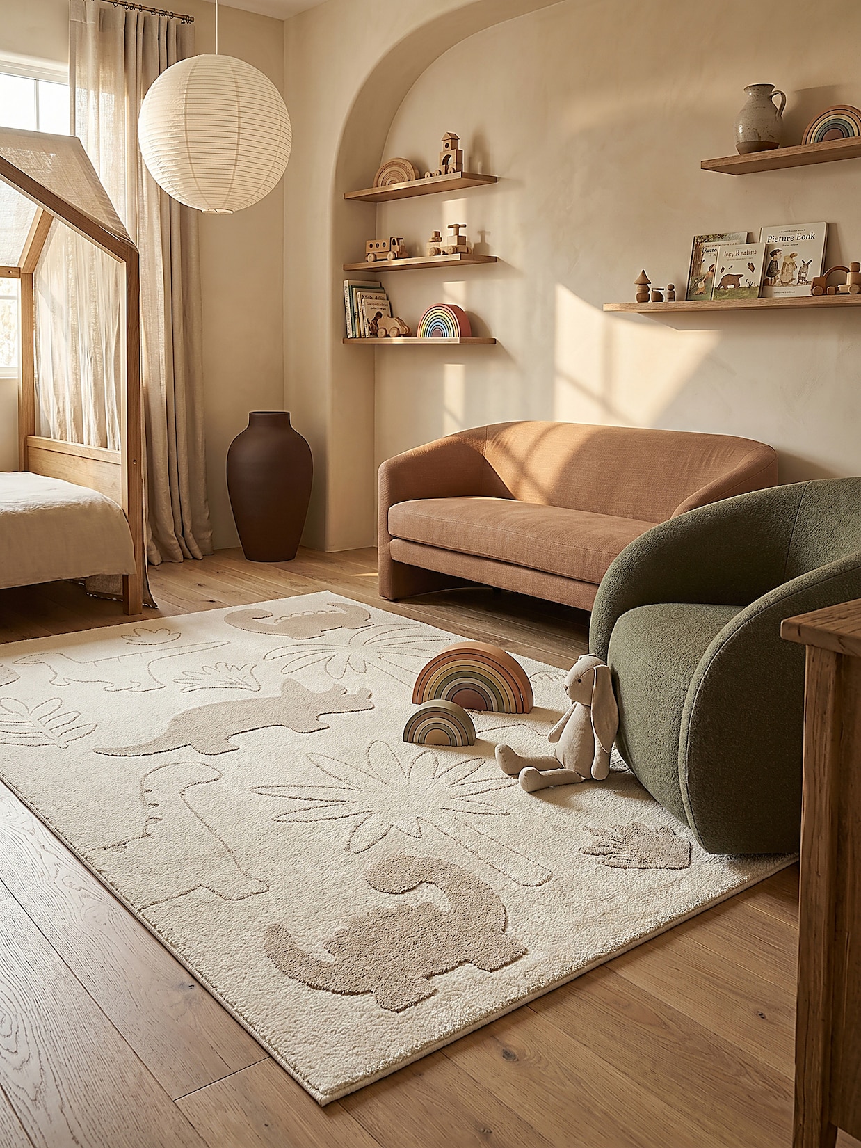 Kinderteppich Kurzflor Creme 140x200 cm - CANAZEI Kadima Design