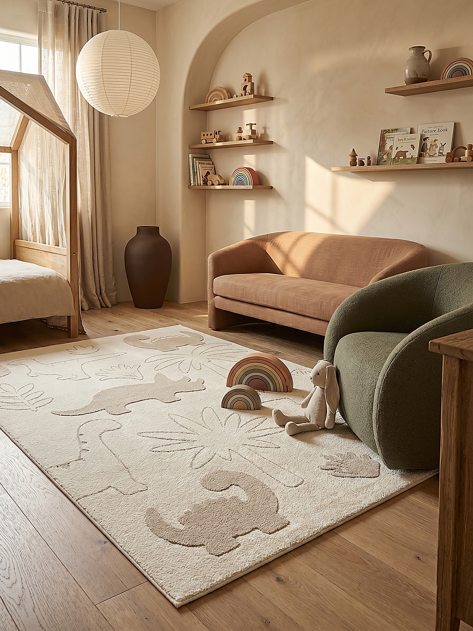 Kinderteppich Kurzflor Creme 200x280 cm - CANAZEI | Kadima Design 