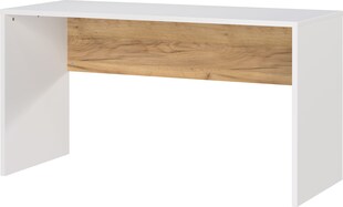 Wangenschreibtisch mit Knieblende, 140x60x75, stoßfeste Kanten, belastbare Tischplatte, Beige-Weiß - "Sage"-Serie | Kadima Design 