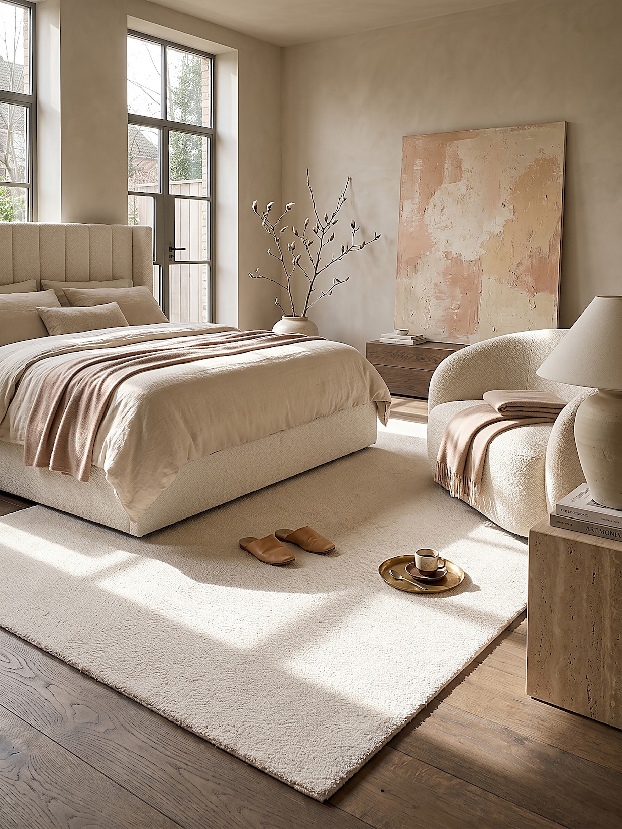 Teppich Hochflor Creme 300x400 cm - ALDAN Kadima Design