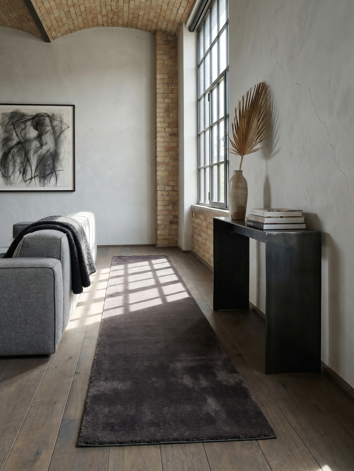 Läufer Kurzflor Anthrazit 80x150 cm - RUTOR Kadima Design