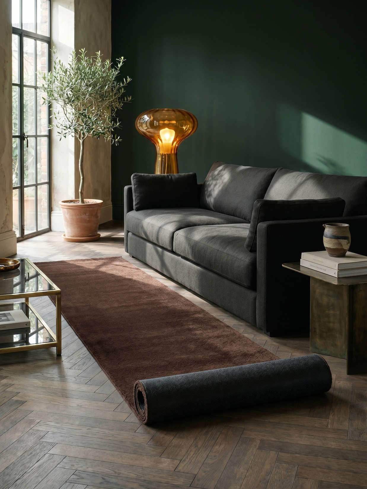 Läufer Kurzflor Braun 80x300 cm - RUTOR Kadima Design