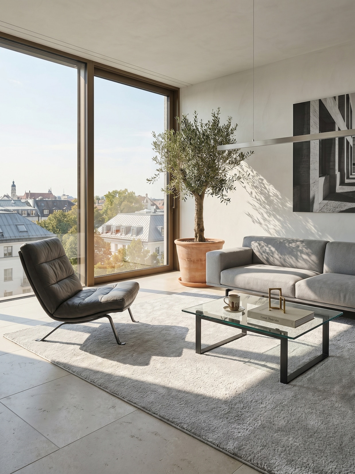 Teppich Kurzflor Grau 160x220 cm - RUTOR Kadima Design