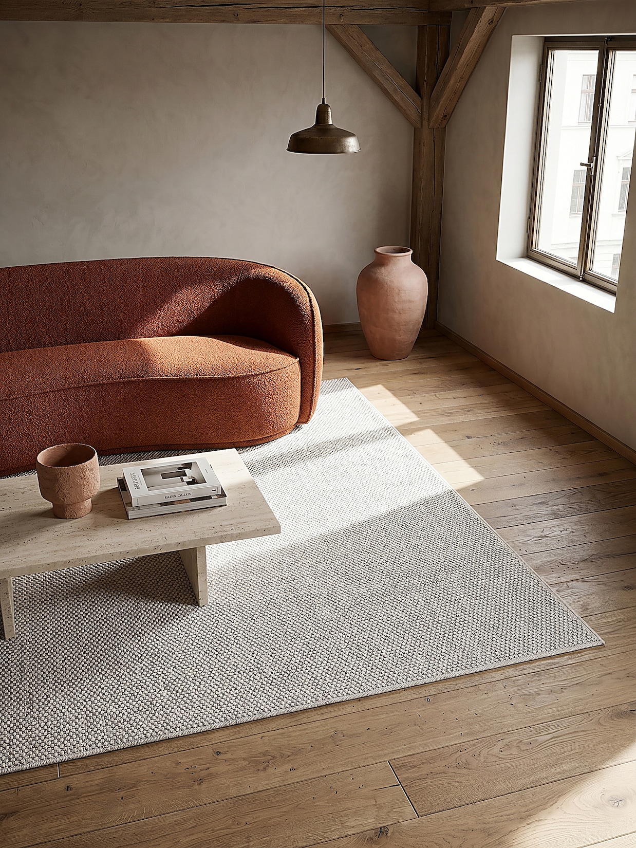 Teppich Kurzflor Creme 200x280 cm - STURA Kadima Design