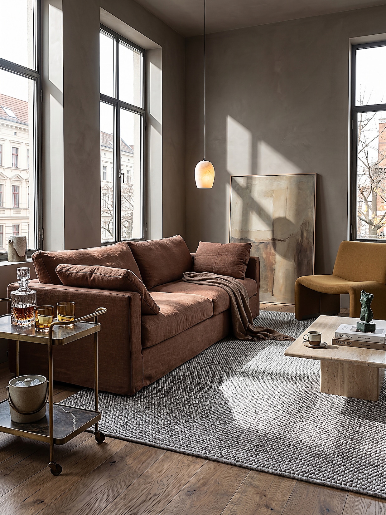 Teppich Kurzflor Grau 200x280 cm - STURA Kadima Design