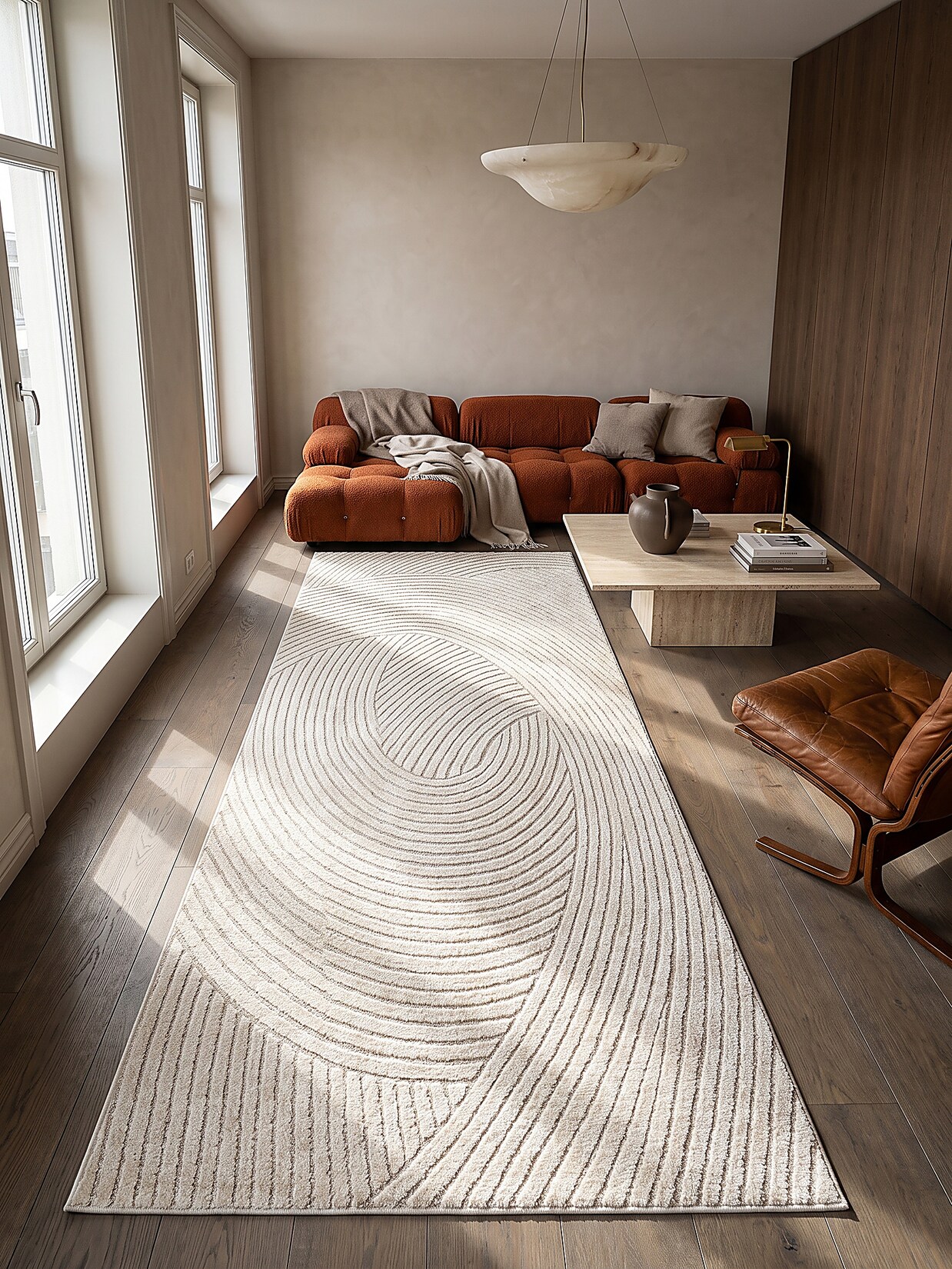Läufer Kurzflor Creme 80x300 cm - CETINA Kadima Design