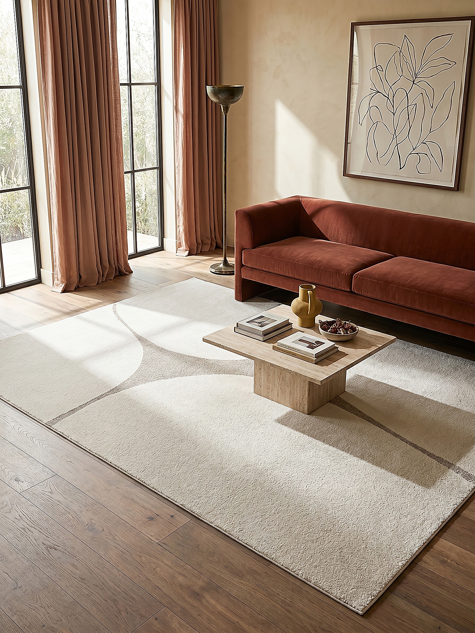 Teppich Kurzflor Creme 120x160 cm - MUOTA | Kadima Design 