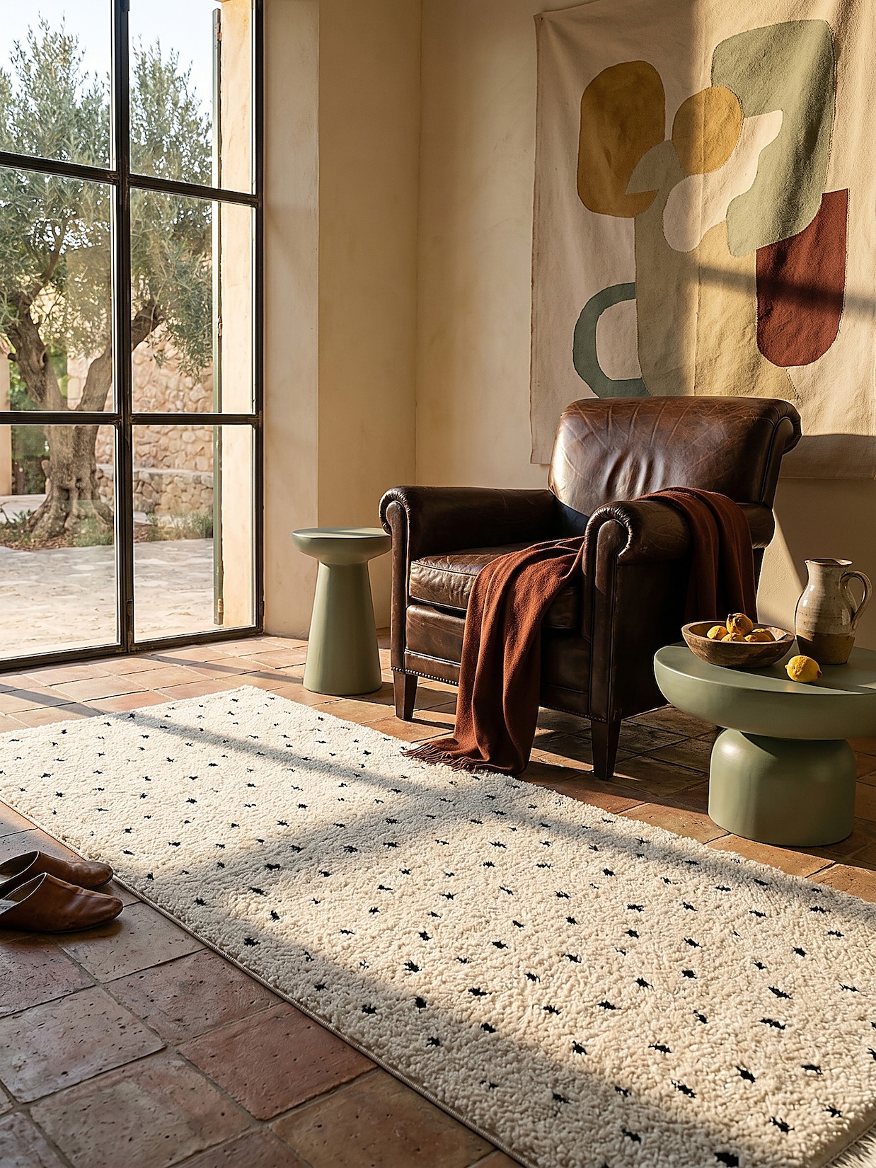 Shaggy-Teppich Polypropylen Creme 80x150 cm - ATRIO Kadima Design