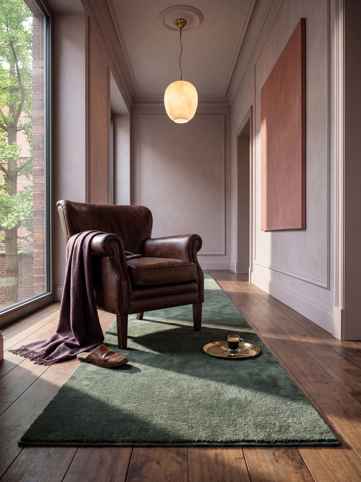 Läufer Hochflor Waldgrün 80x300 cm - ALDAN Kadima Design