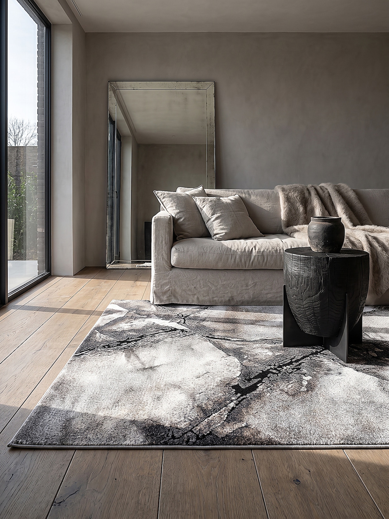 Teppich Kurzflor Grau 120x170 cm - OGLIO Kadima Design