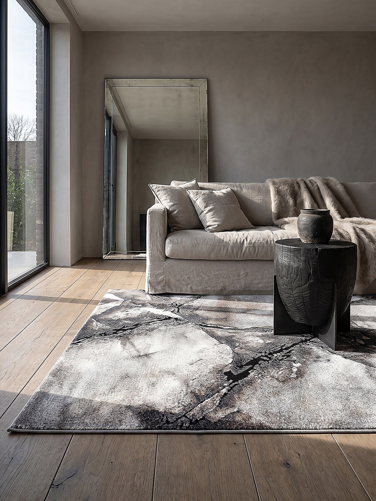 Teppich Kurzflor Grau 200x290 cm - OGLIO Kadima Design