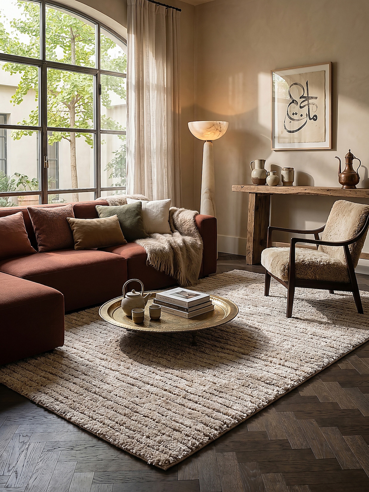 Shaggy-Teppich Polypropylen Beige 80x150 cm - ATRIO Kadima Design