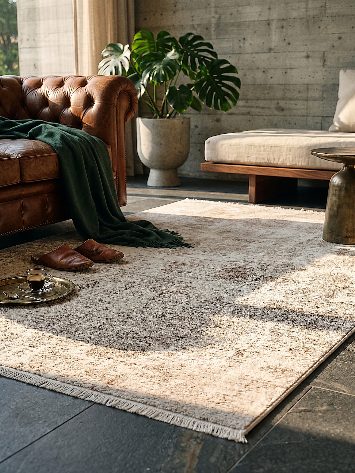 Teppich Kurzflor Beige 200x290 cm - SCRIVIA Kadima Design
