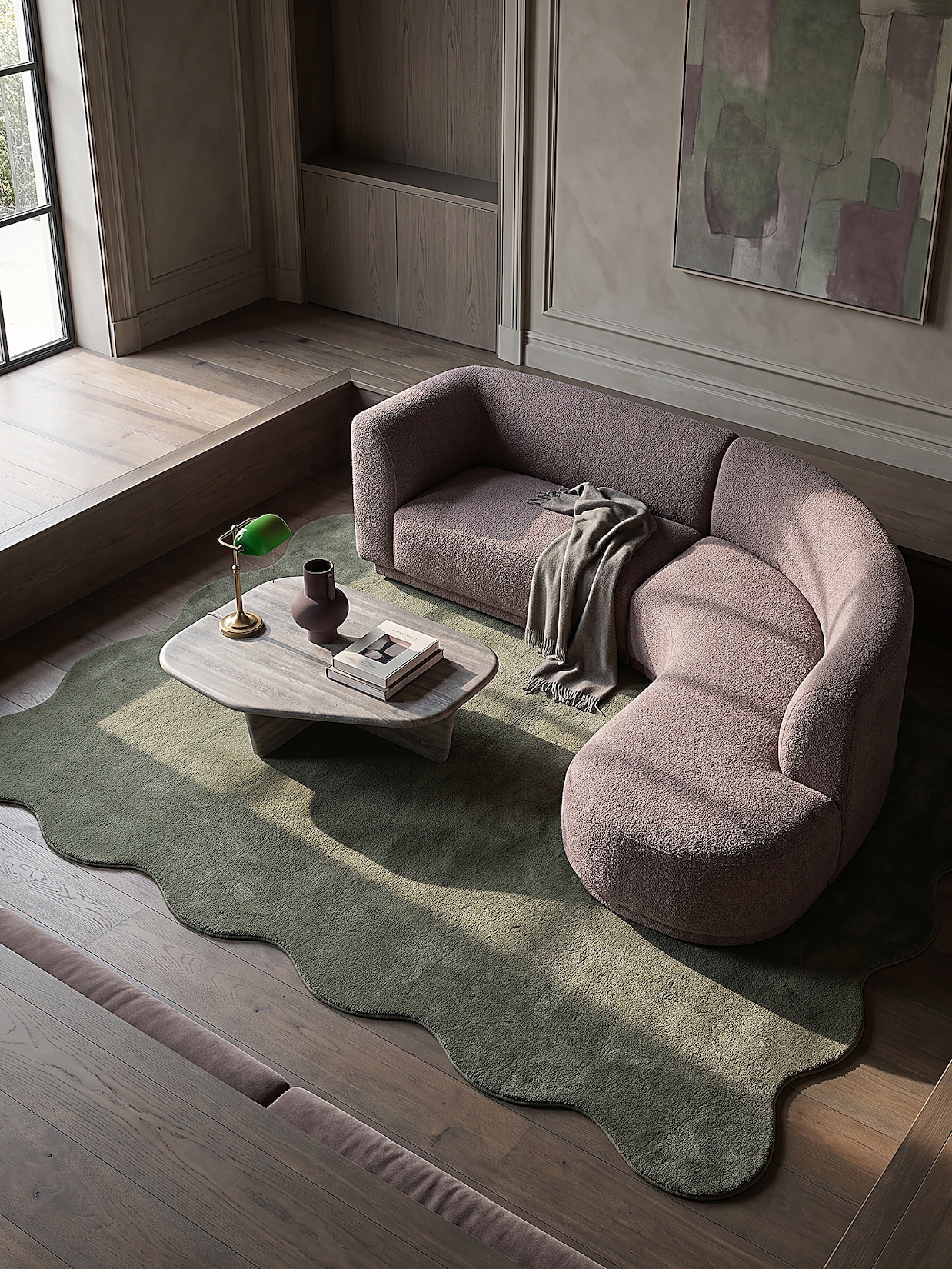 Teppich Hochflor Waldgrün 160x220 cm - TIRSO Kadima Design