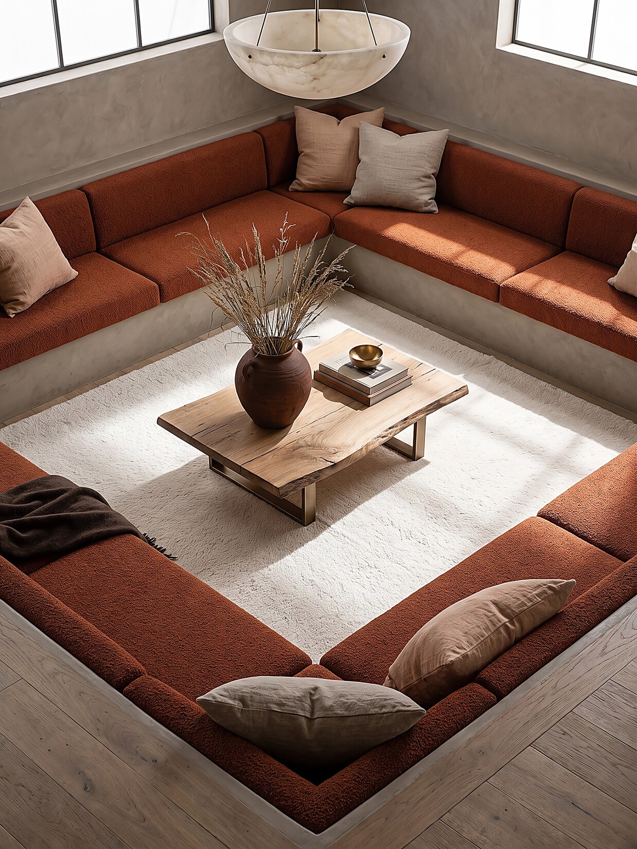 Teppich Hochflor Creme 240x240 cm - ALDAN Kadima Design