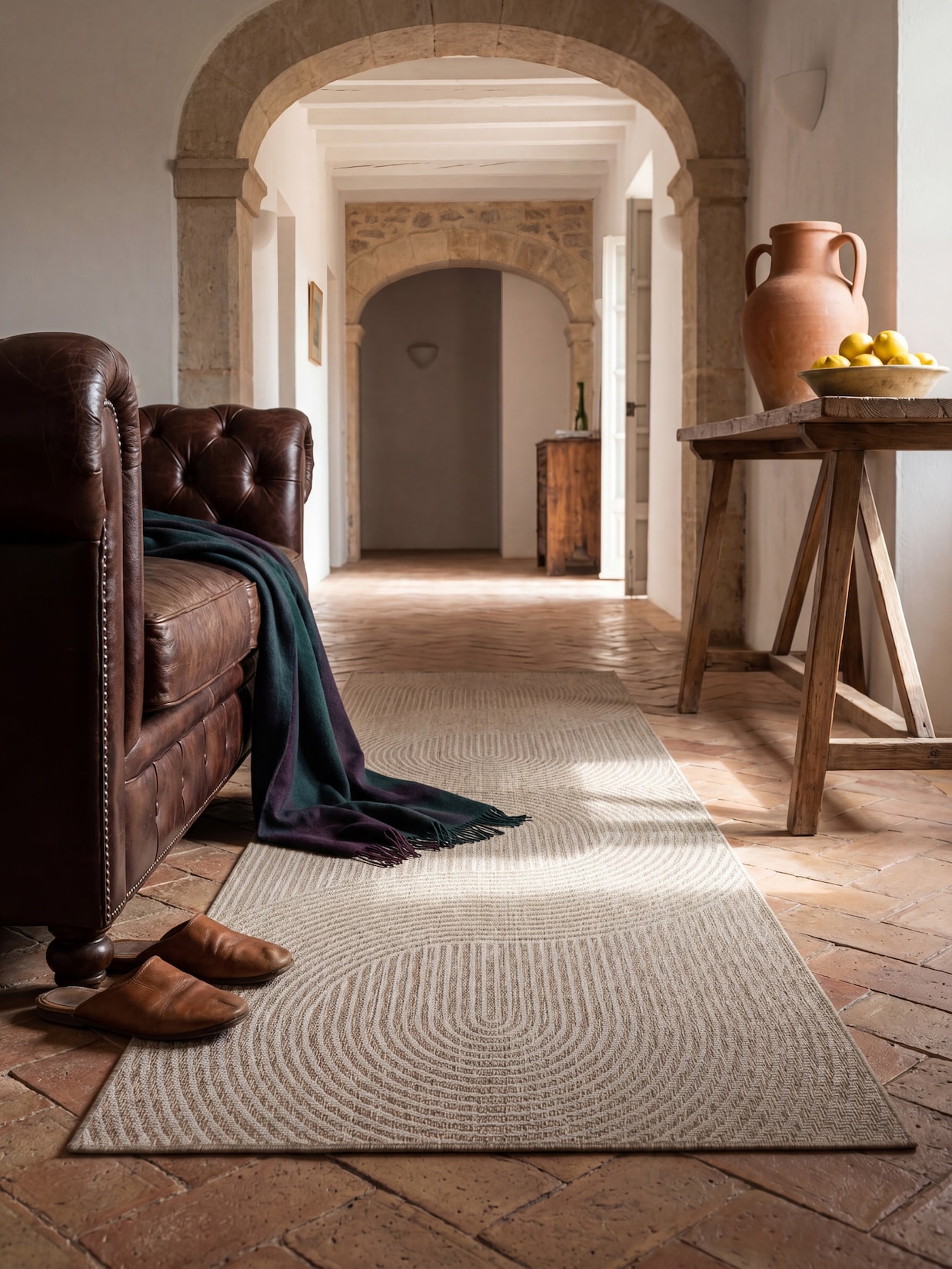 Läufer Flachgewebe Beige 80x200 cm - BORNO Kadima Design