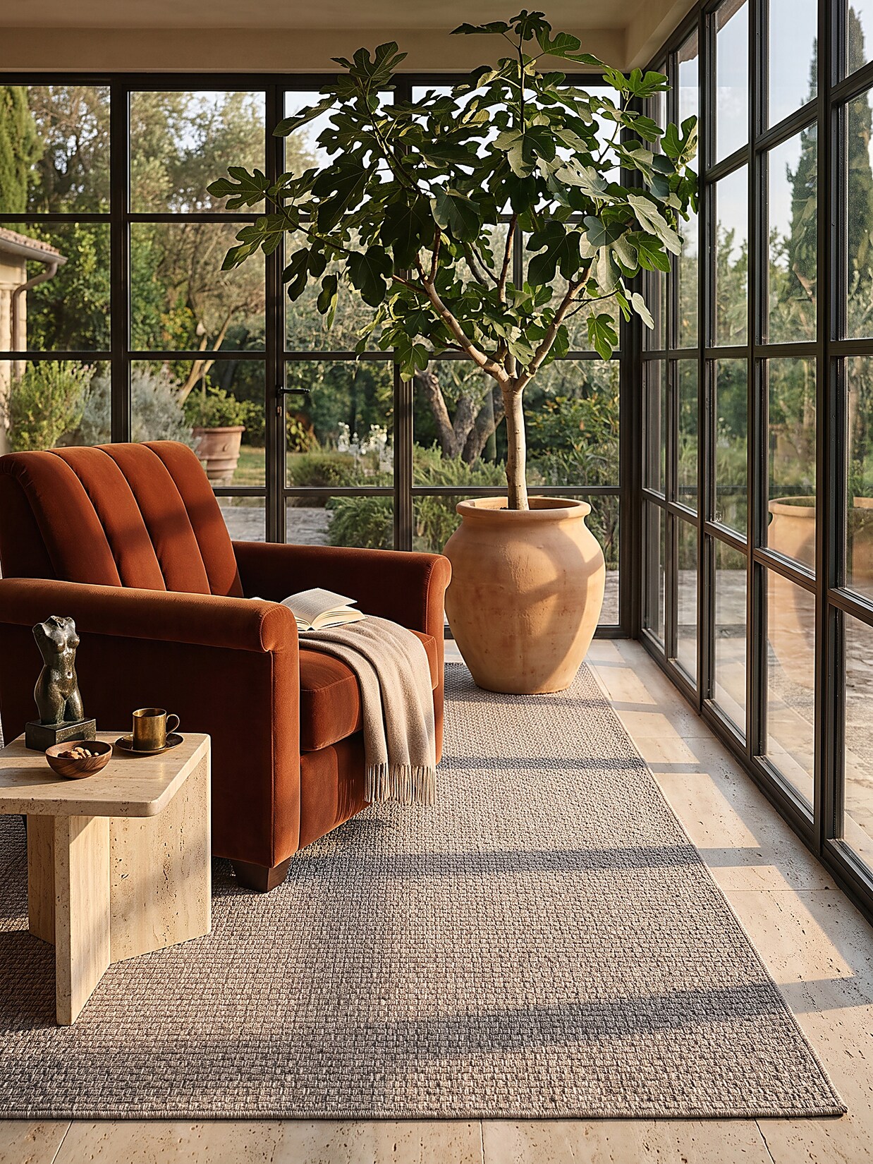 Flachgewebe-Teppich Polypropylen Taupe 140x200 cm - BROYE Kadima