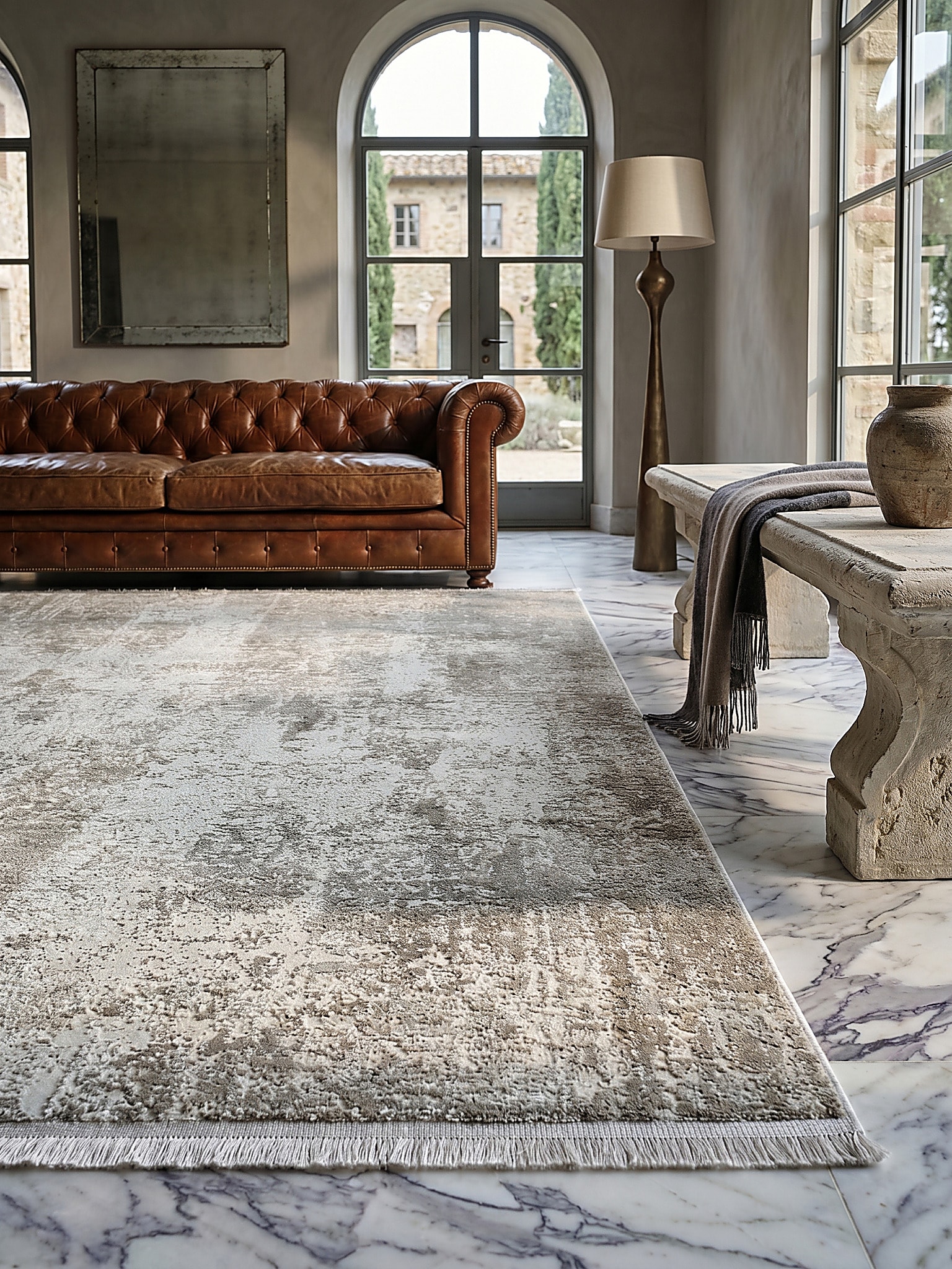 Teppich Kurzflor Beige 160x230 cm - VARA | Kadima Design 