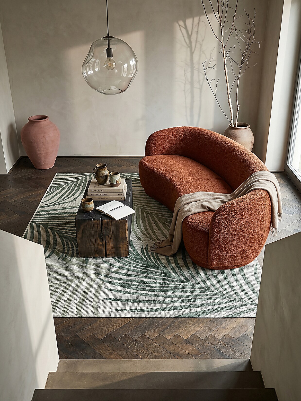 Flachgewebe-Teppich Polypropylen Grün 160x220 cm - BORNO Kadima