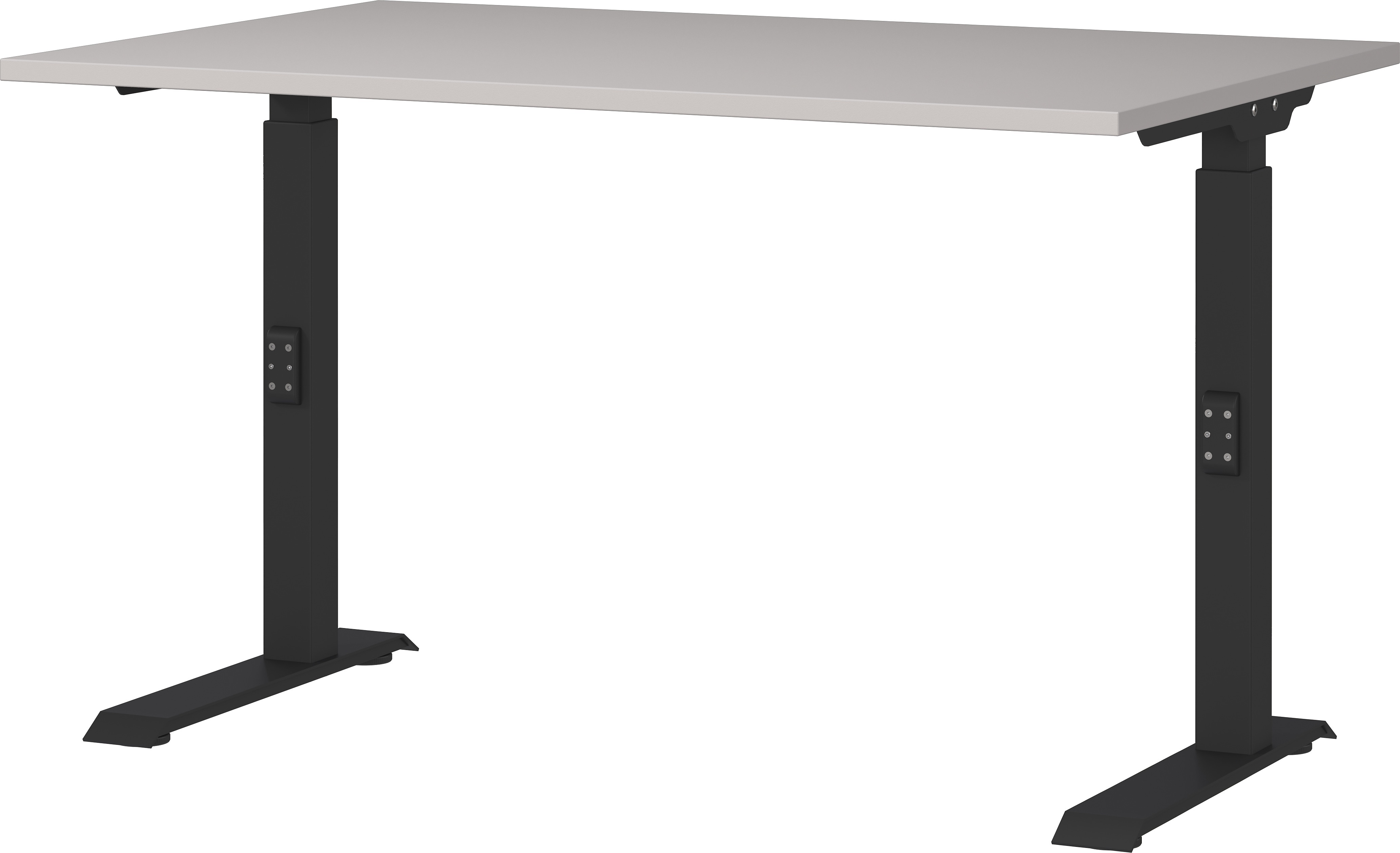 Schreibtisch h&ouml;heneinstellbar 68-91 cm | Greige/Schwarz 120x80cm | C-Fu&szlig; B&uuml;rotisch Ergonomisch | Made in Germany | "Stuttgart" Kadima Design 