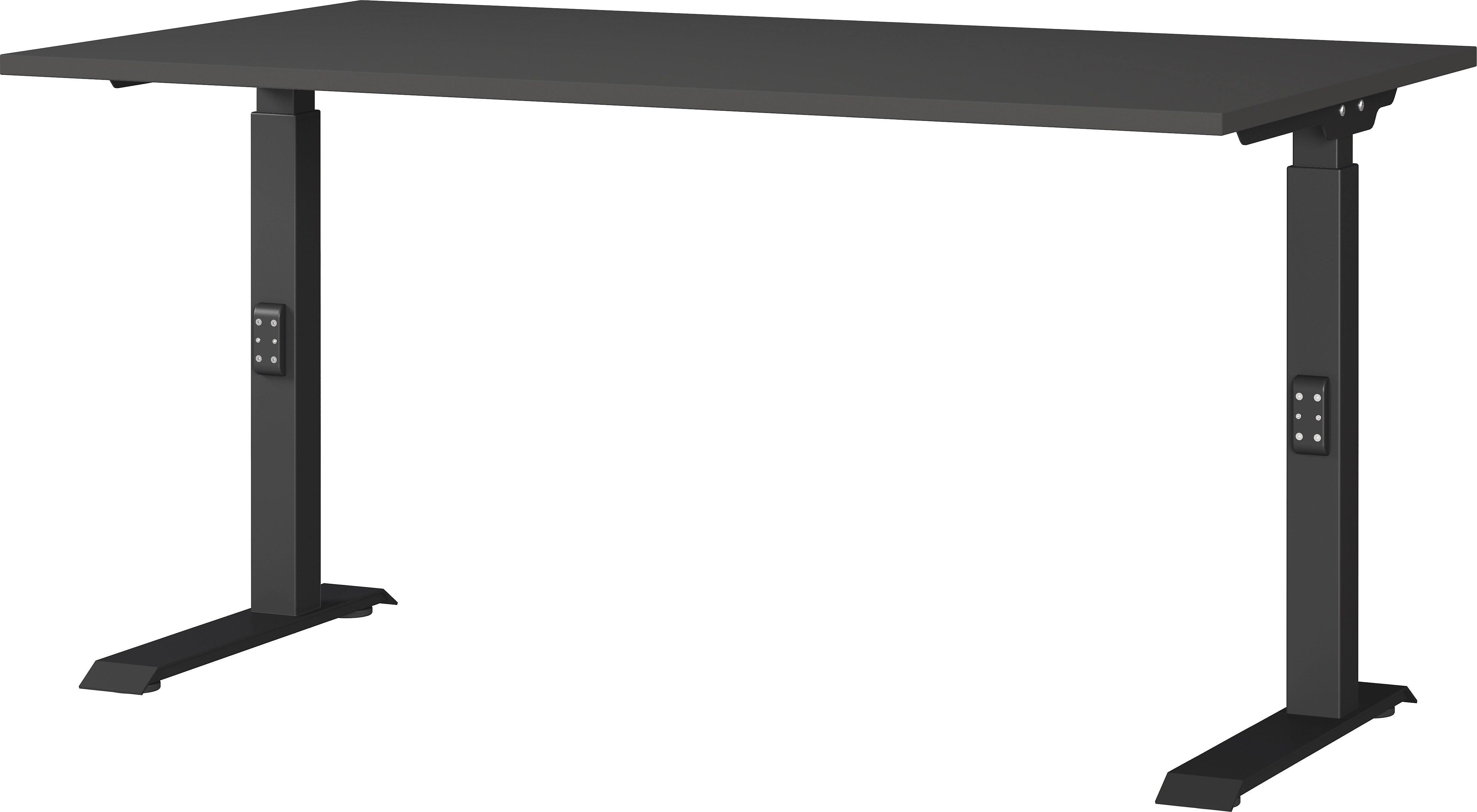 Schreibtisch h&ouml;heneinstellbar "Stuttgart" 68-91cm Graphit 140x80cm, C-Fu&szlig; 