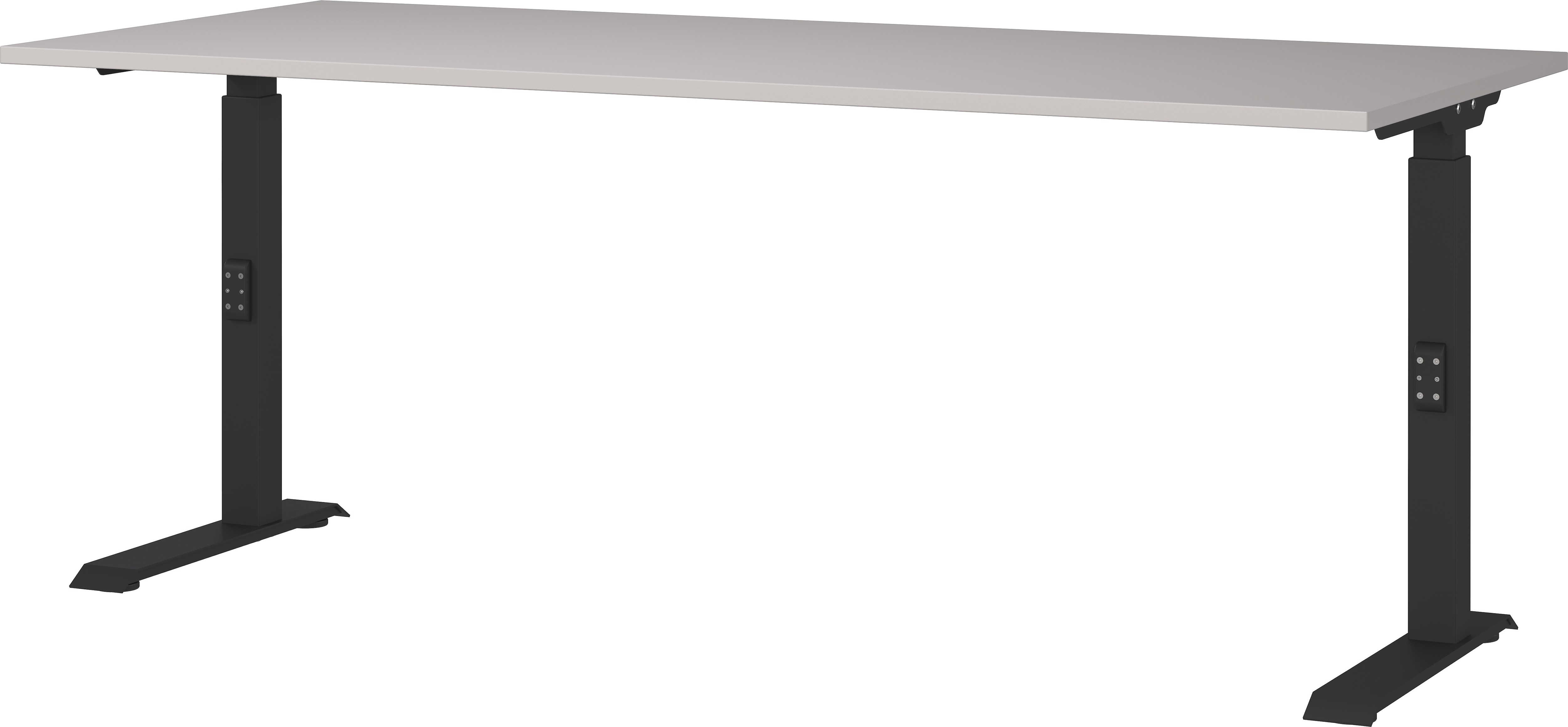 Schreibtisch h&ouml;heneinstellbar "Stuttgart" 68-91cm Kaschmir/Schwarz 180x80cm, C-Fu&szlig; 