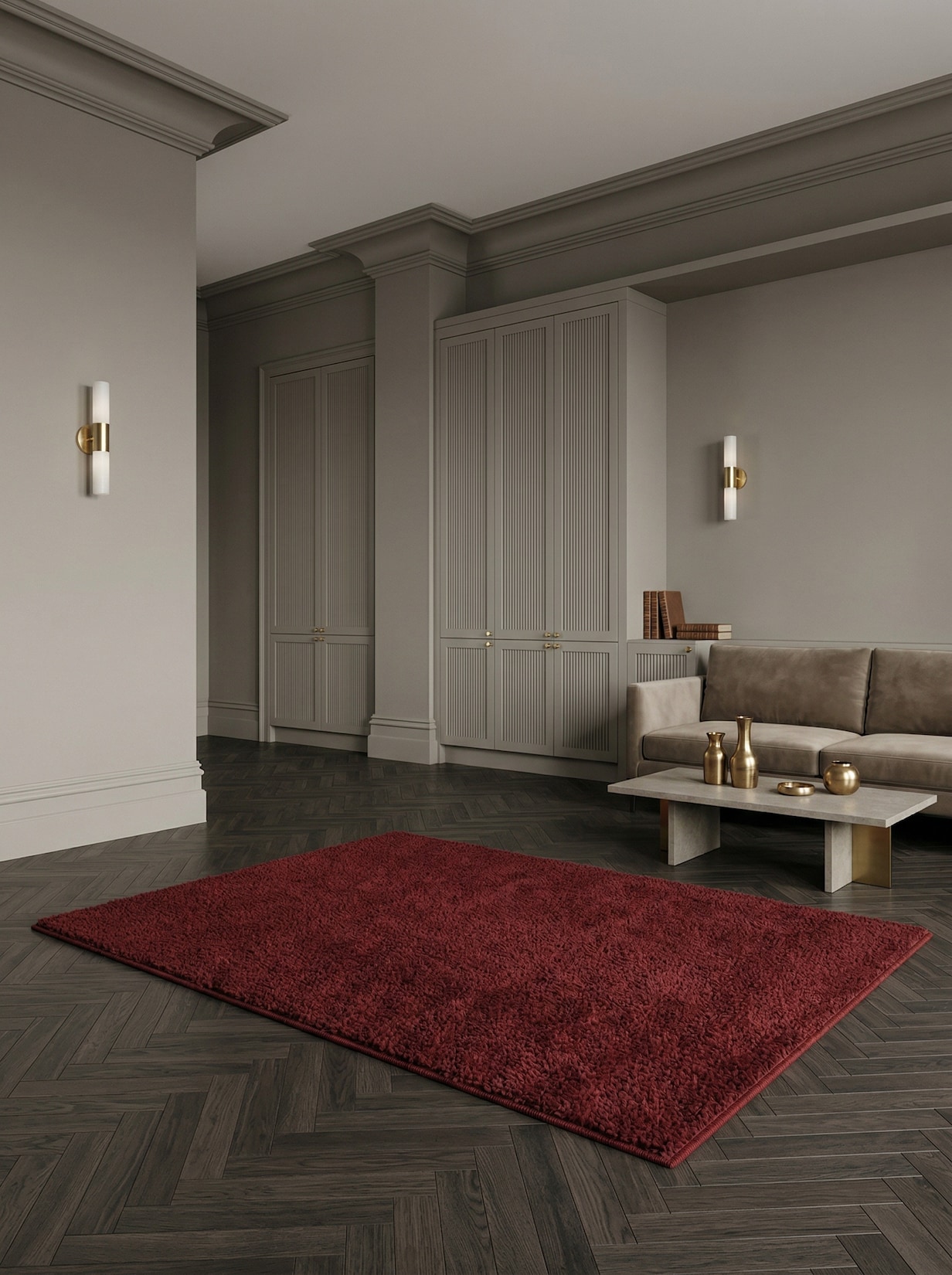 Teppich Kurzflor MAIN in Rot, einfarbig, 140 x 200 cm