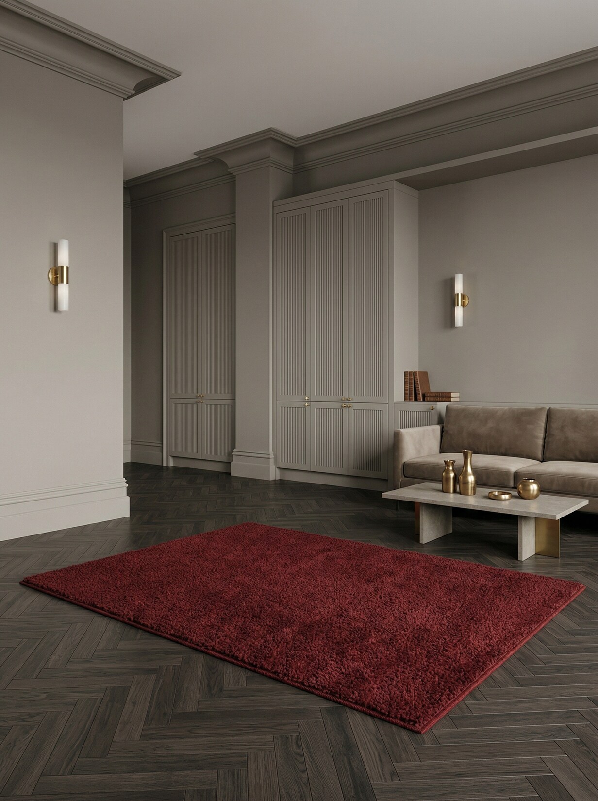 Teppich Kurzflor MAIN in Rot, einfarbig, 160 x 230 cm