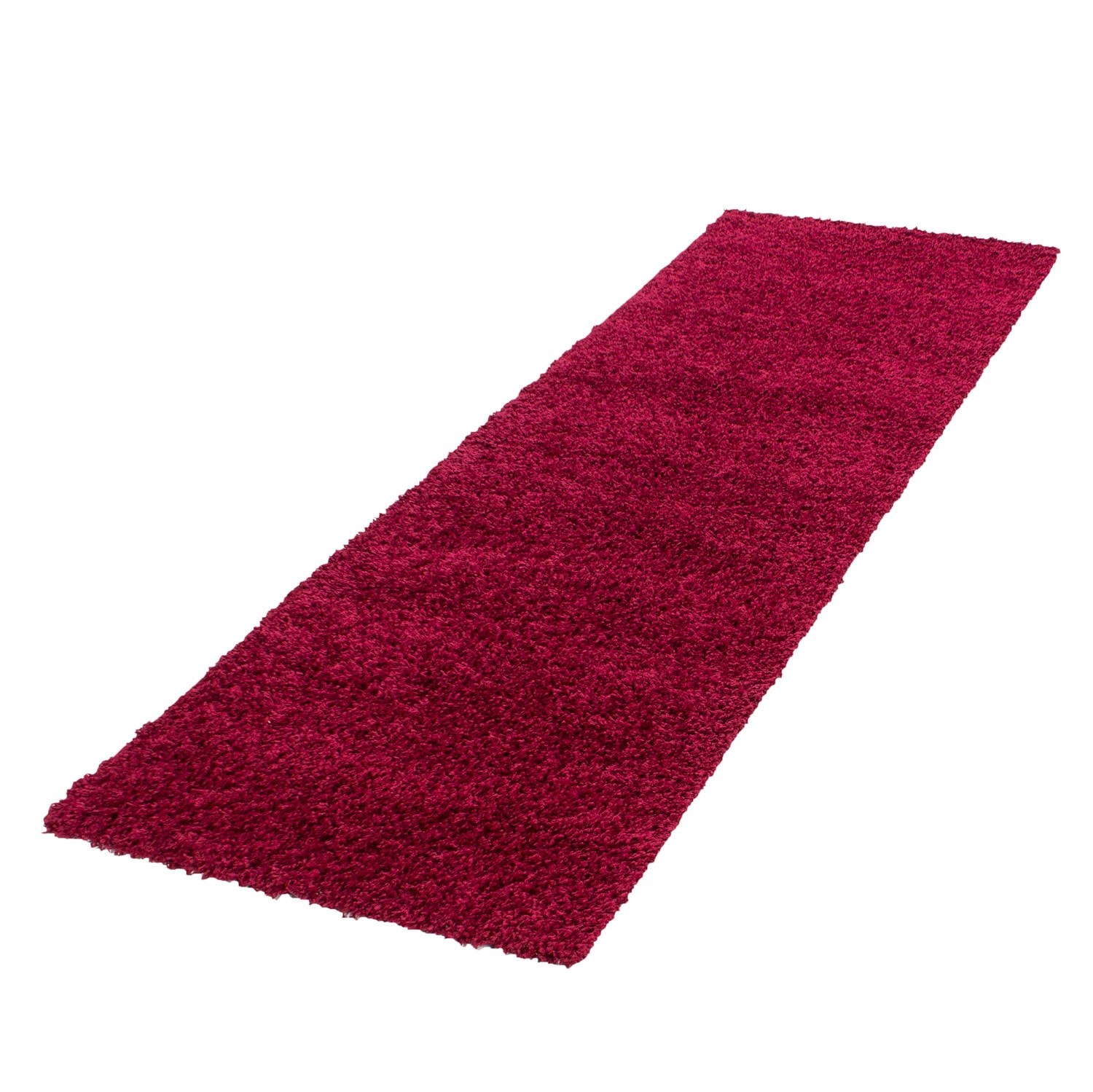 Teppich Hochflor RHEIN in Rot, einfarbig, 80 x 250 cm