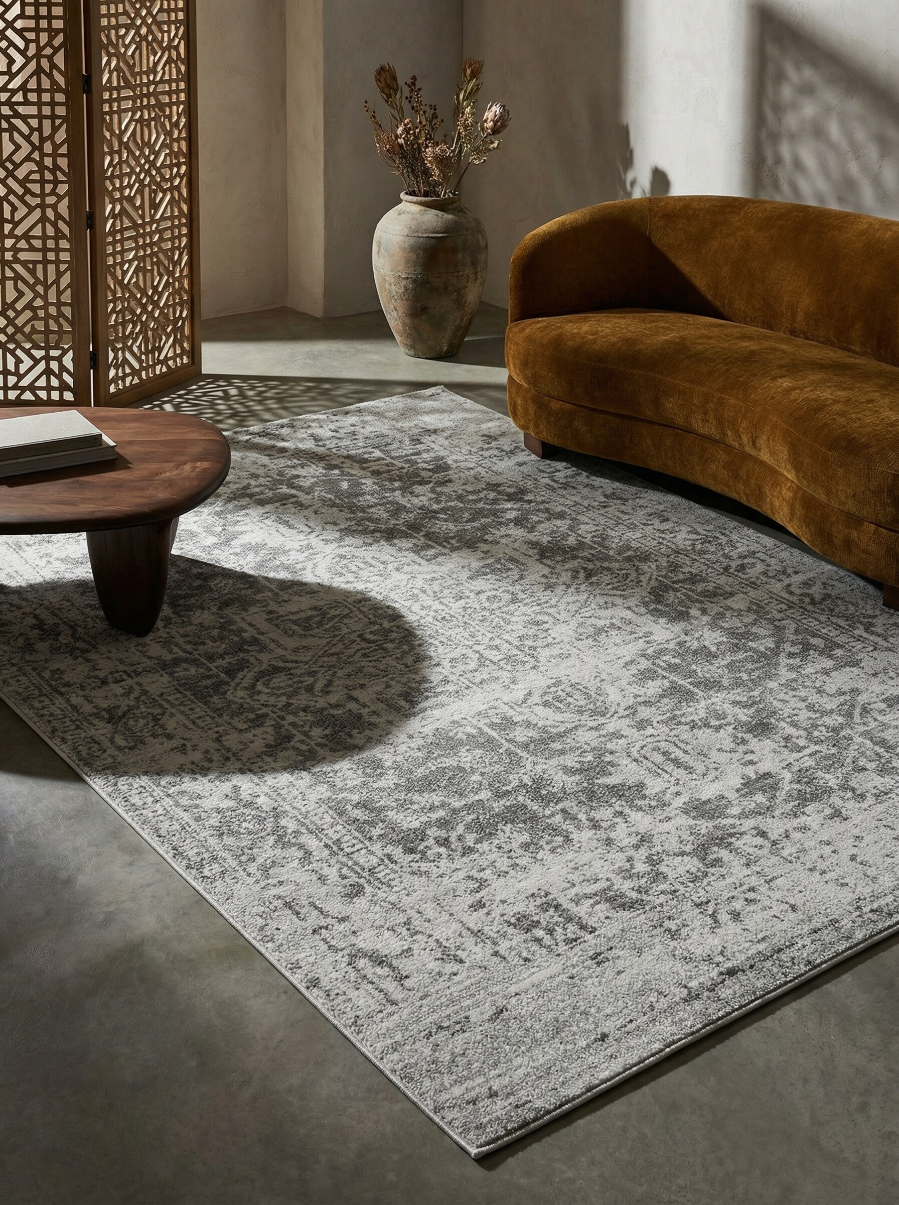 Teppich LODI-Lambro, im Vintage-Stil, Silbergrau, 120 x 170 cm 
