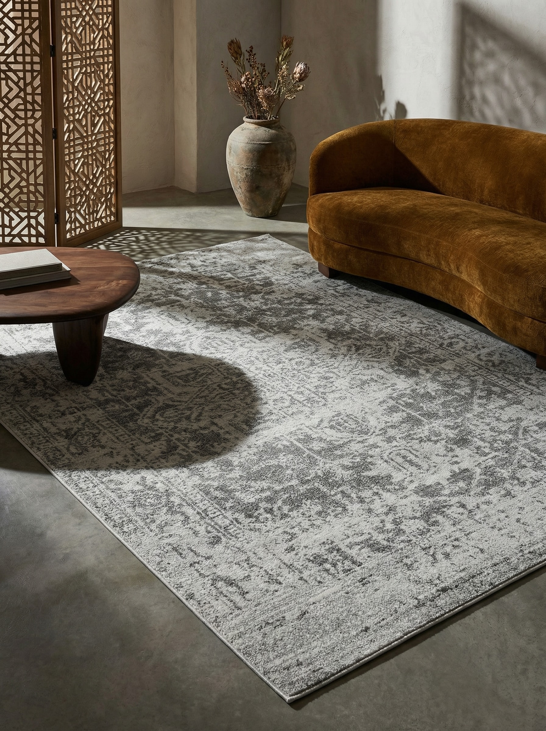 Teppich LODI-Lambro, im Vintage-Stil, Silbergrau, 160 x 230 cm 