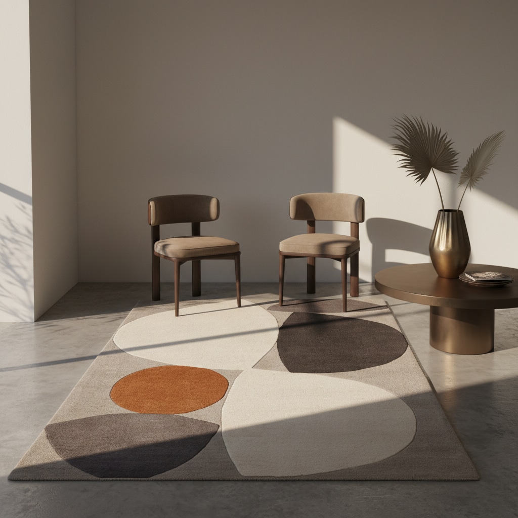 Wollteppich ELAN-Mouzon, geometrisch-abstrakt, Silbergrau, 120 x 170 cm 