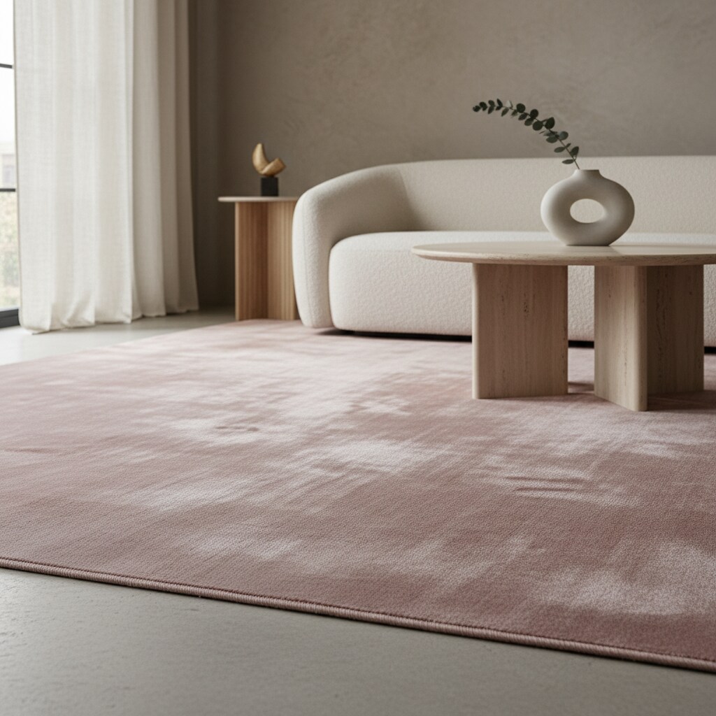 Teppich Kurzflor Waschbar LECH in Rosa, einfarbig, 80 x 250 cm
