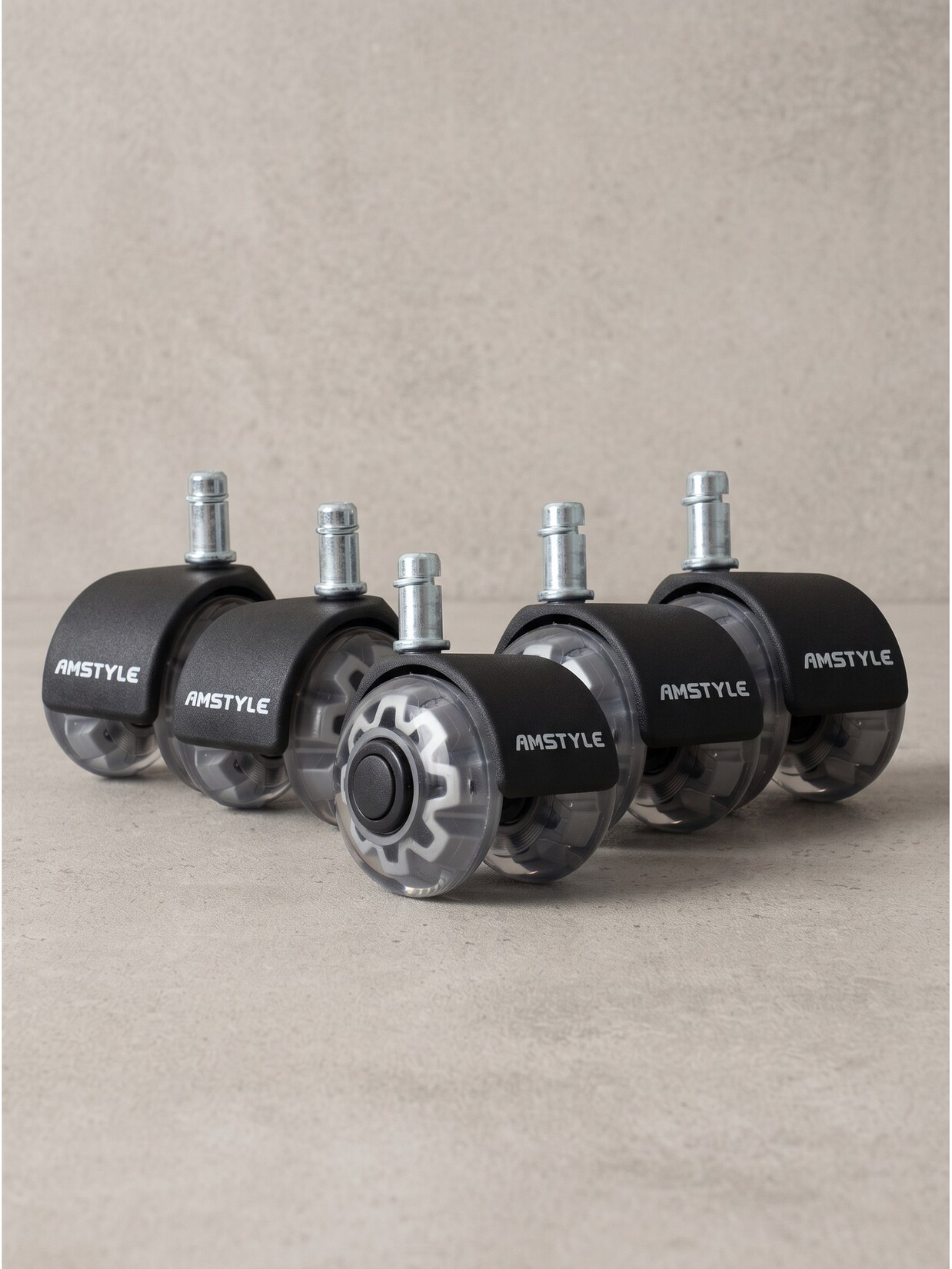 Universalrollen 5er-Set Kunststoff Schwarz 6,4x5,8x8 cm - CALPE Kadima