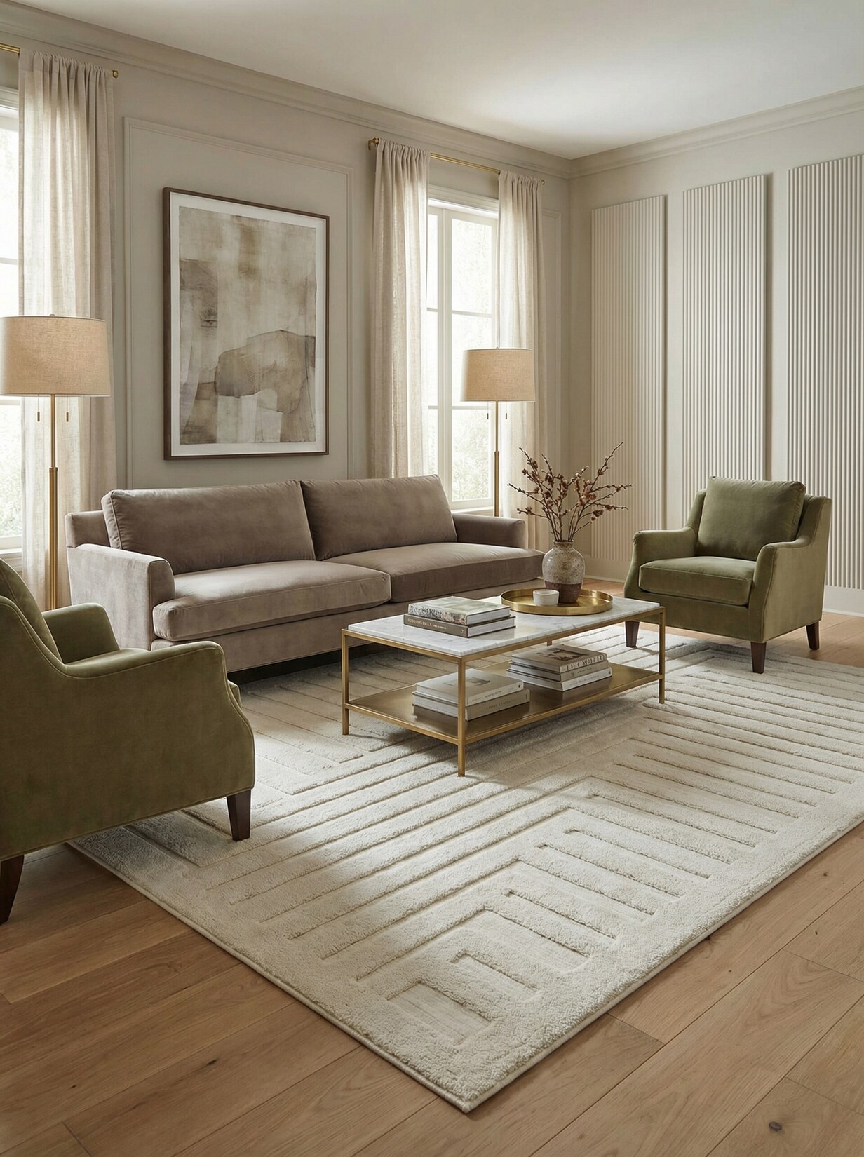 Teppich EDEN-Lazonby, geometrisch, Elfenbein, 160 x 230 cm