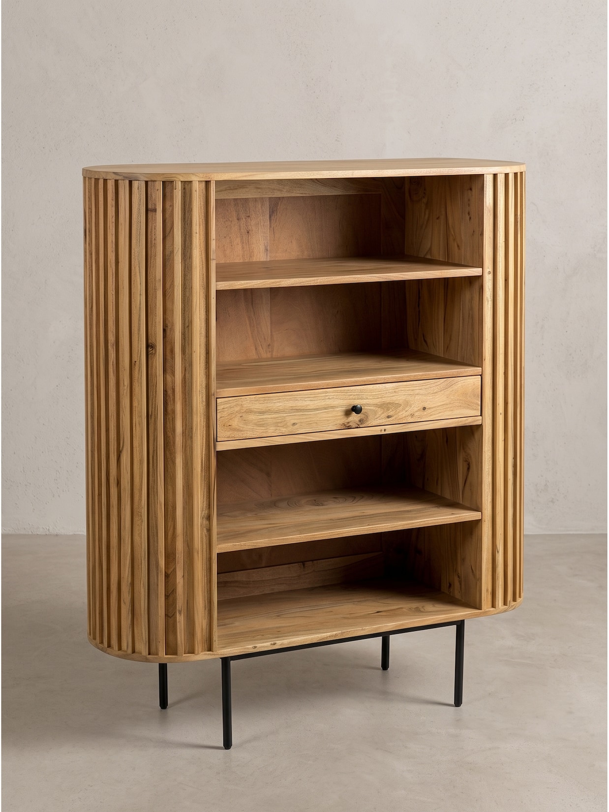 Bücherregal Akazie Massivholz 105x40x122 cm - MELA Kadima