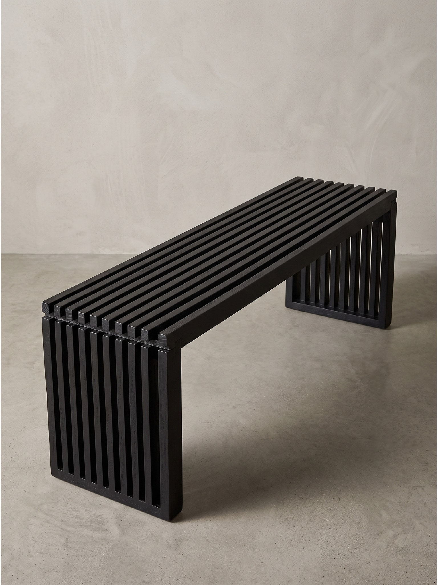 Sitzbank Akazie Massivholz Schwarz 120x35x45 cm - PALLANZA | Kadima 