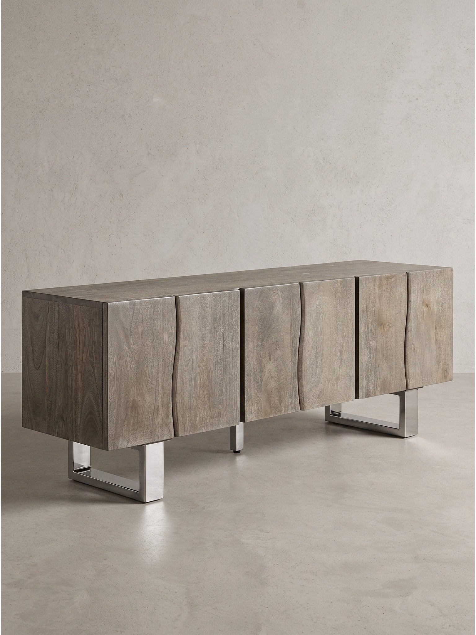 Lowboard Akazie Massivholz Akazie-Grau 160x46x56 cm | Kadima 