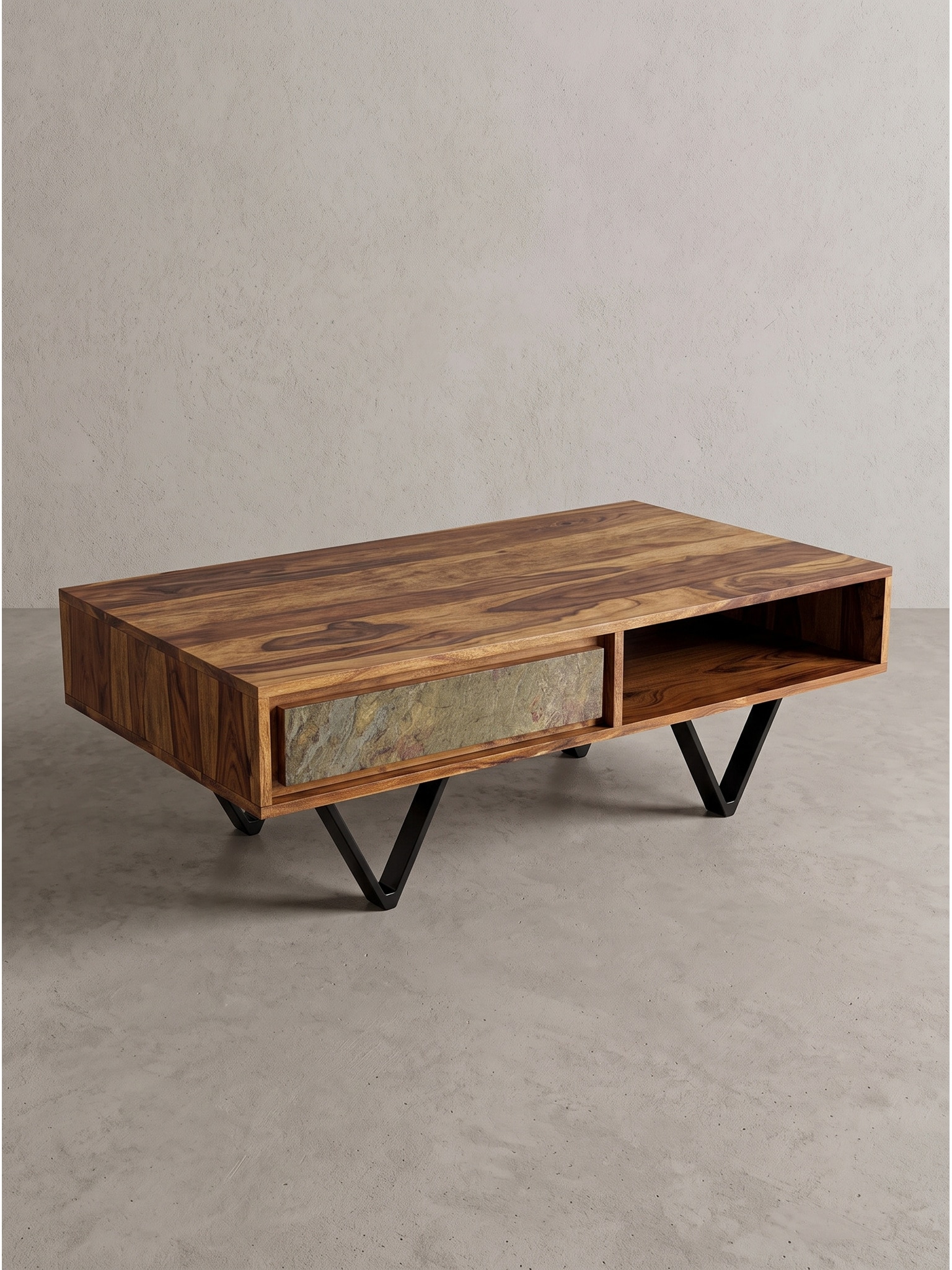 Couchtisch Dunkles Massivholz 115x60x38 cm - AREZZO | Kadima Design 